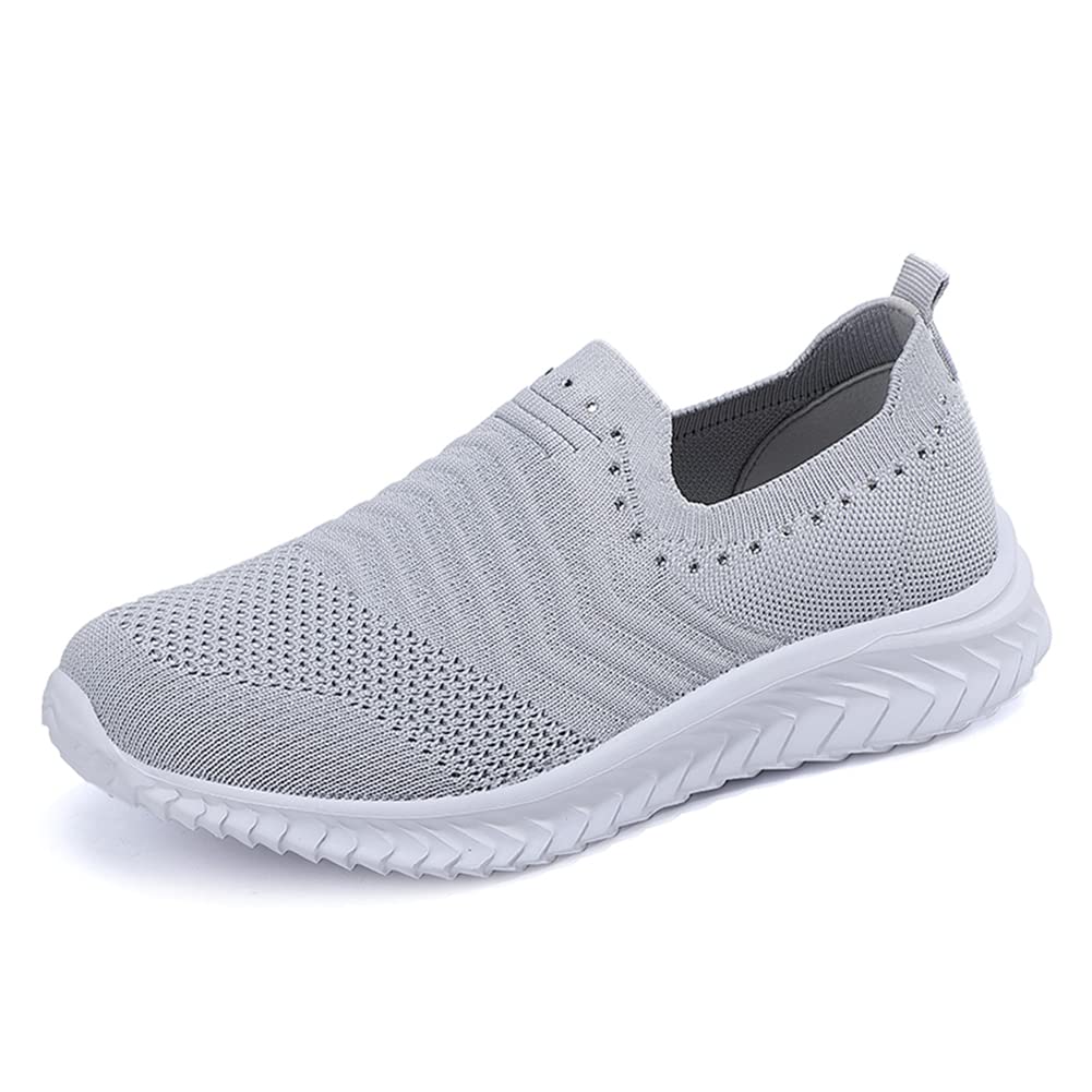 GOSPT Women's Slip-On Sock Sneakers with Glitter Rhinestones - Comfortable Mesh Jazz Dance Shoes for Latin, Ballroom & Practice | Perfect for Dance Classes, Performances & Casual Wear