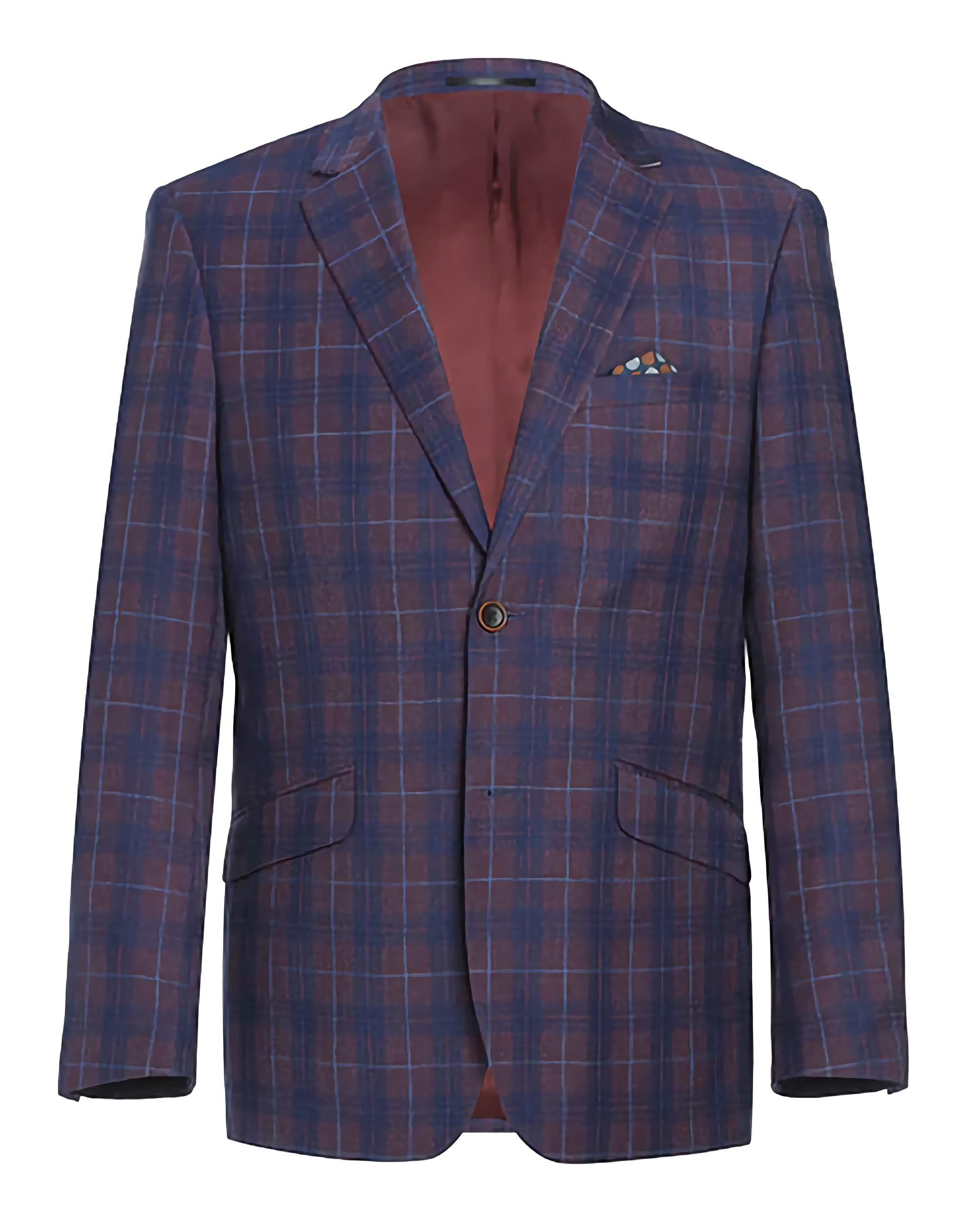 Stylish Slim Fit Blue Glen Plaid Blazer for Men - Perfect for Business Meetings, Weddings & Formal Occasions