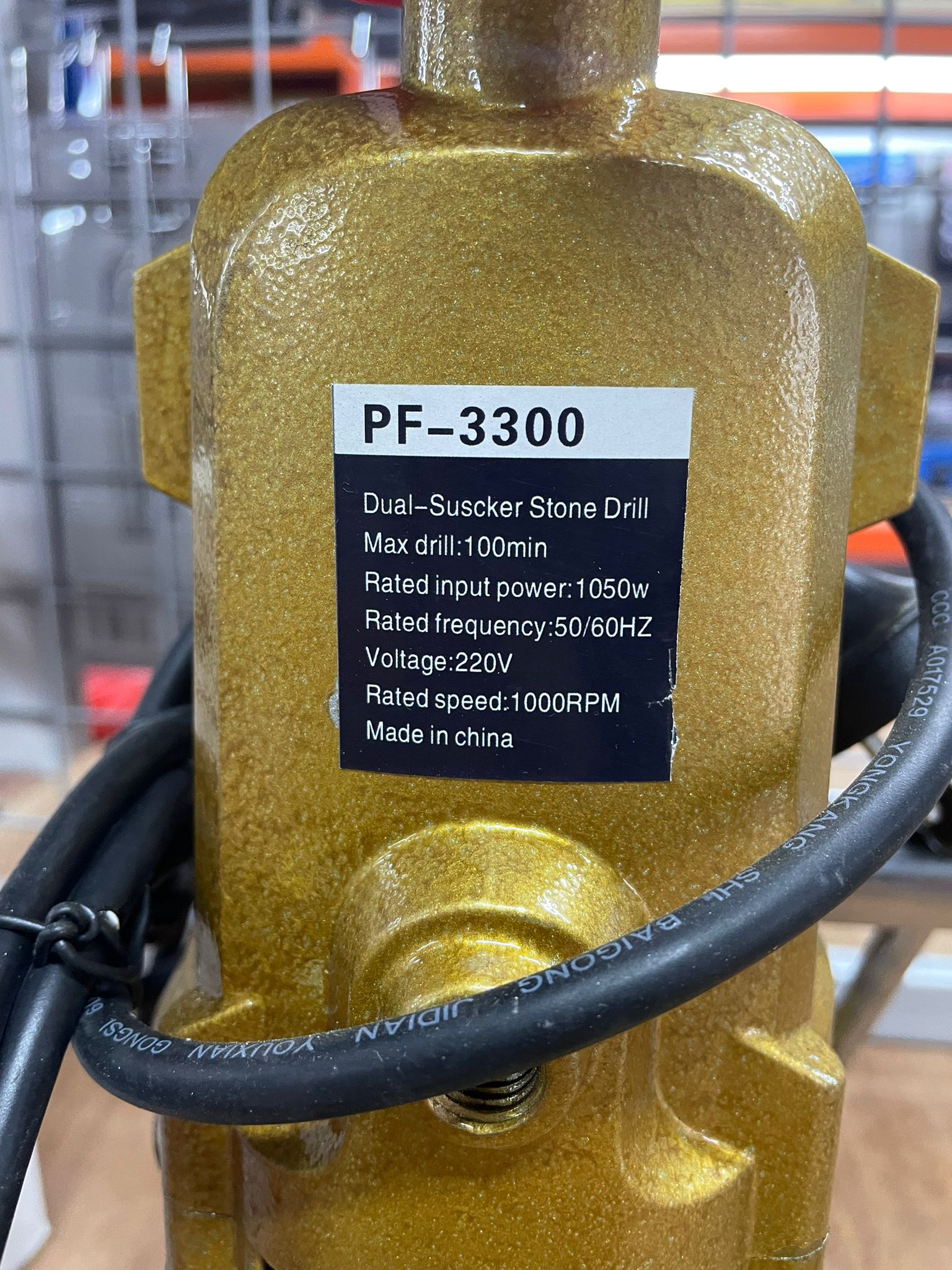 Aiko 220V 1050W Marble Suction Stone Drill - Model SD PF 3300 | Professional Granite Cutting Tool for Countertop Installation & Stone Fabrication