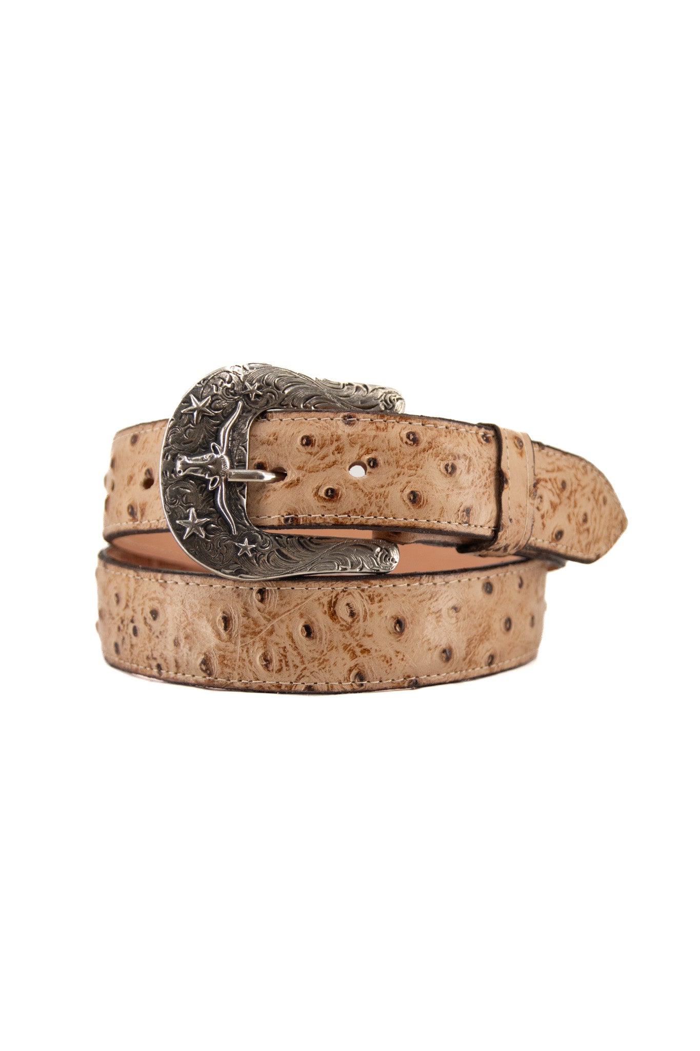 Stylish Ostrich Ranch Print Cowboy Belt for Men - Western Fashion Accessory for Rodeo, Country Music Festivals & Casual Wear