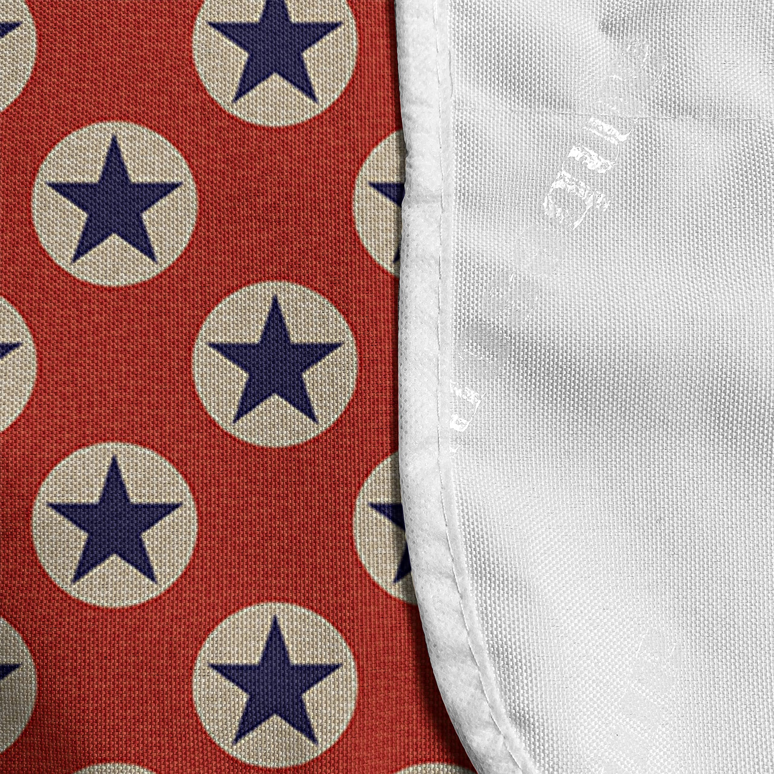 Ambesonne Prehistoric Country Microwave Cover - Star Dots Retro American Flag Design, Waterproof Kitchen Organizer with Pockets, 36x12 Inches, Scarlet Navy Blue Cream - Perfect for Vintage Style Kitchens & Microwave Protection