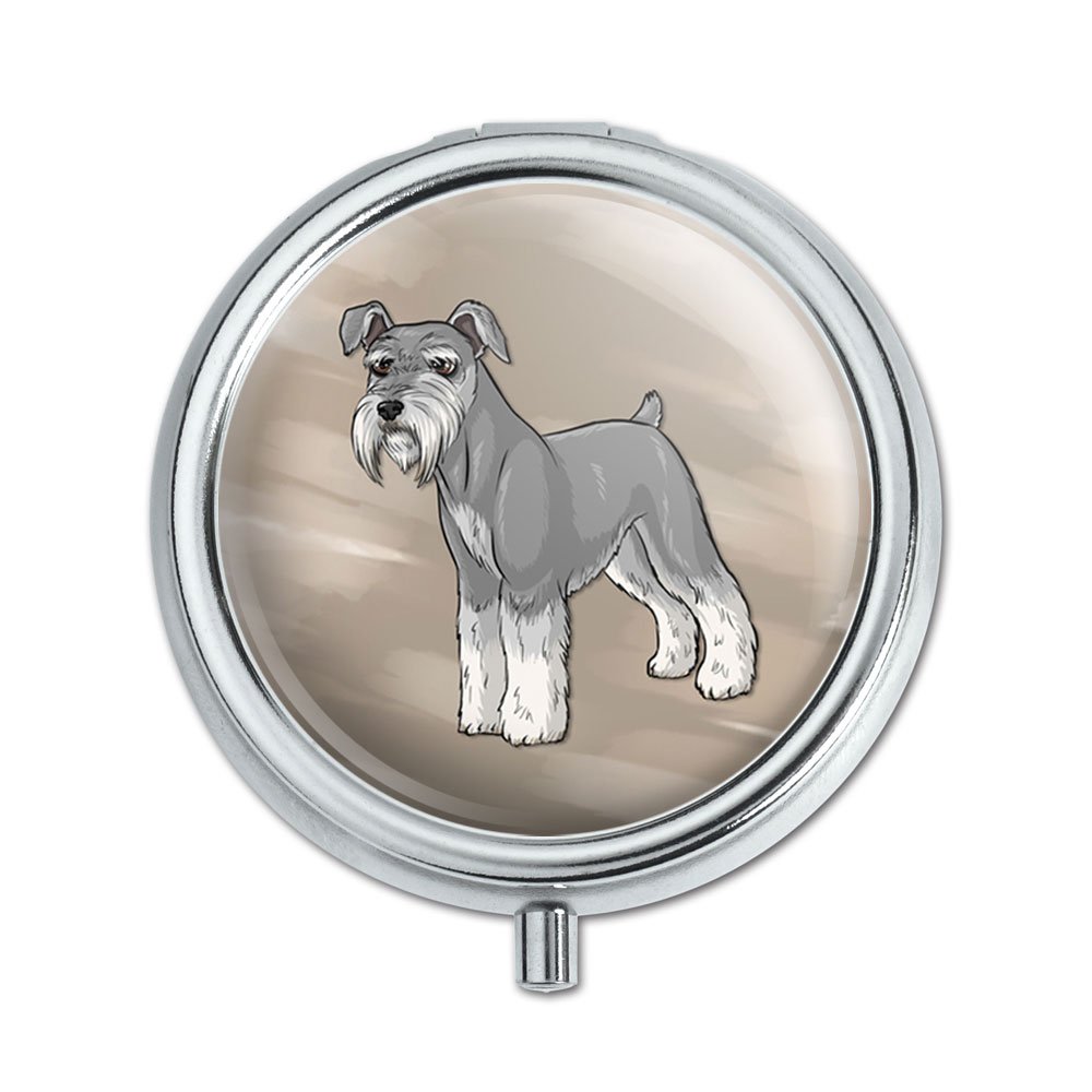 Miniature Schnauzer Dog Pill Holder Box - Cute Pet Medicine Organizer & Travel Accessory Gift for Dog Lovers | Perfect for Daily Medication Storage & Travel Essentials