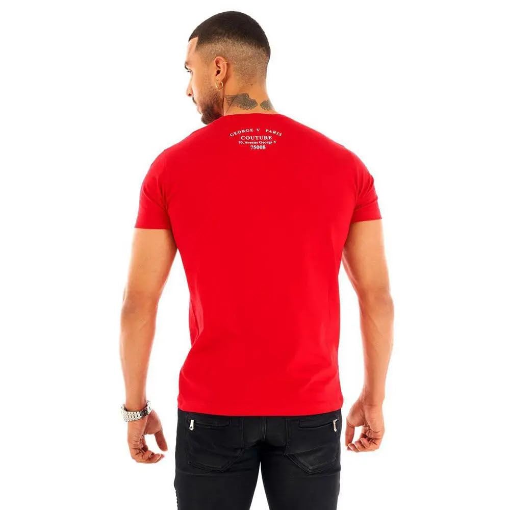 George V Men's Crystal Joker Graphic T-Shirt - Red Cotton Tee for Casual Wear, Cosplay & Comic Con Events