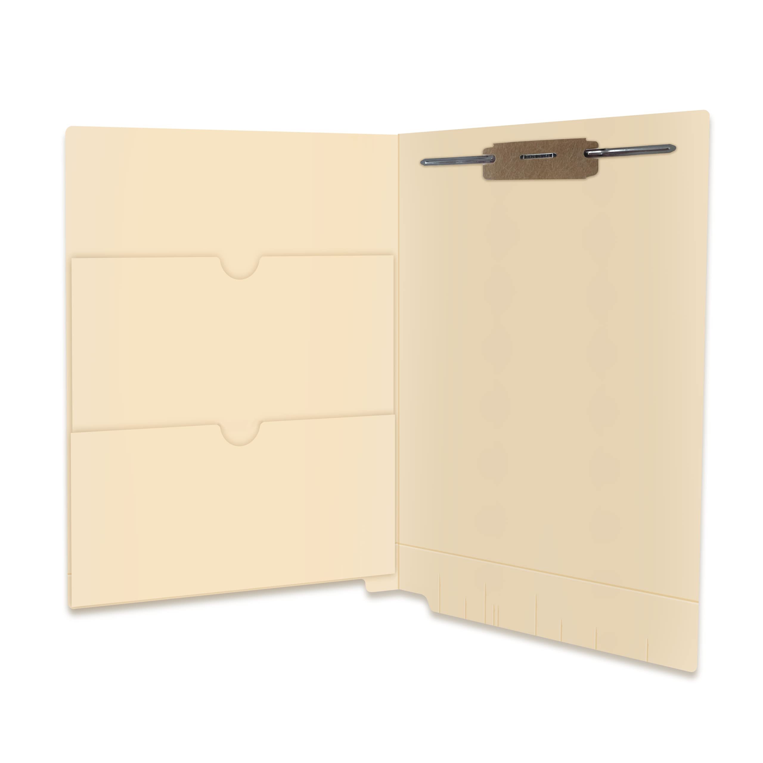 250 Pack Heavy Duty Manila Pocket File Folders - Double Pocket Reinforced End Tab Folders with Fastener, 11pt Stock - Ideal for Office, School, Medical Records & Document Organization
