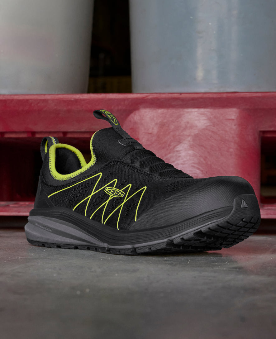 Men's Vista Energy Shift Carbon Toe Work Boots - Black/Evening Primrose | Slip Resistant Safety Shoes for Construction & Outdoor Work