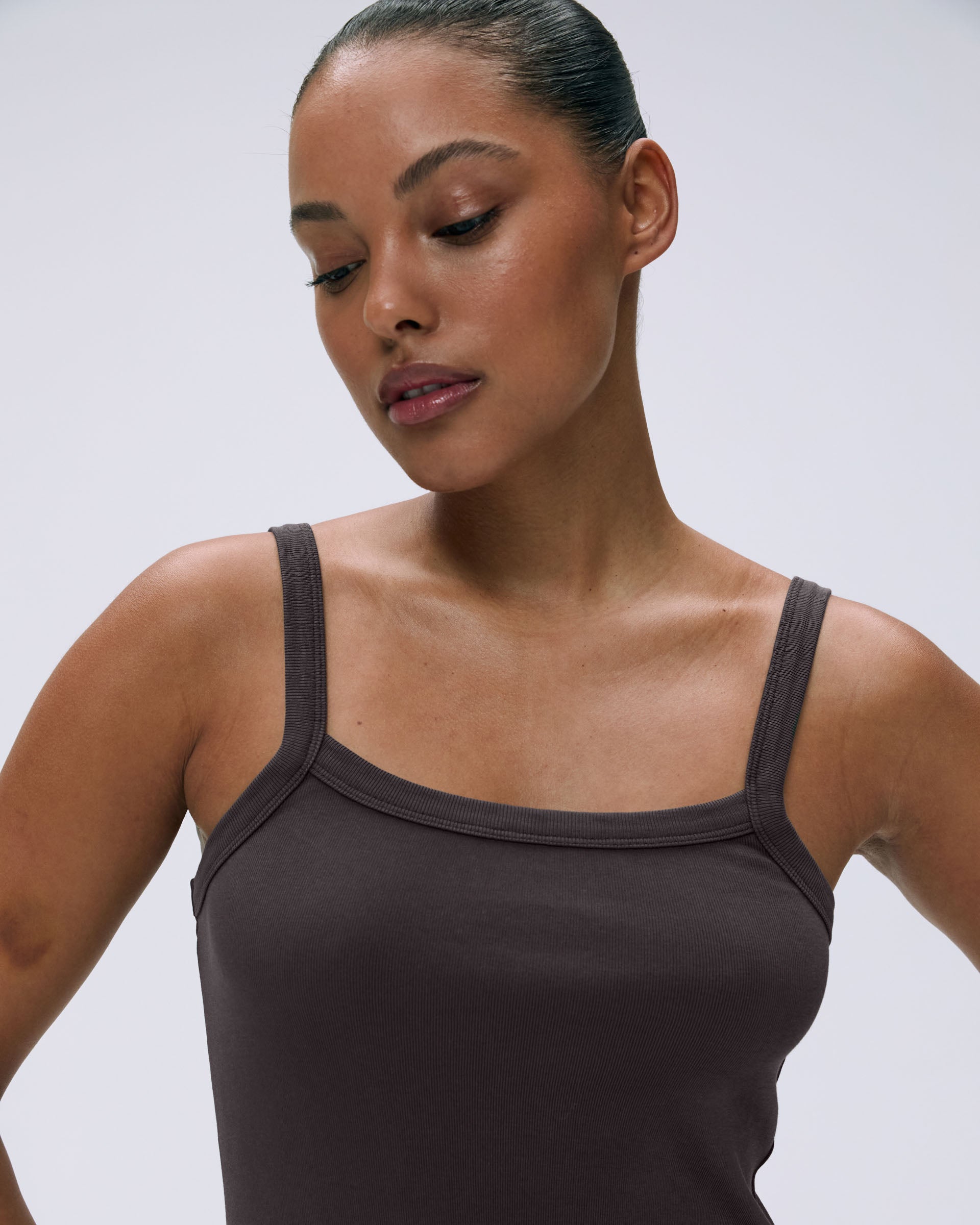 Rib Wide Binding Mini Dress in Coffee Bean - Perfect for Casual Outings, Date Nights & Summer Parties