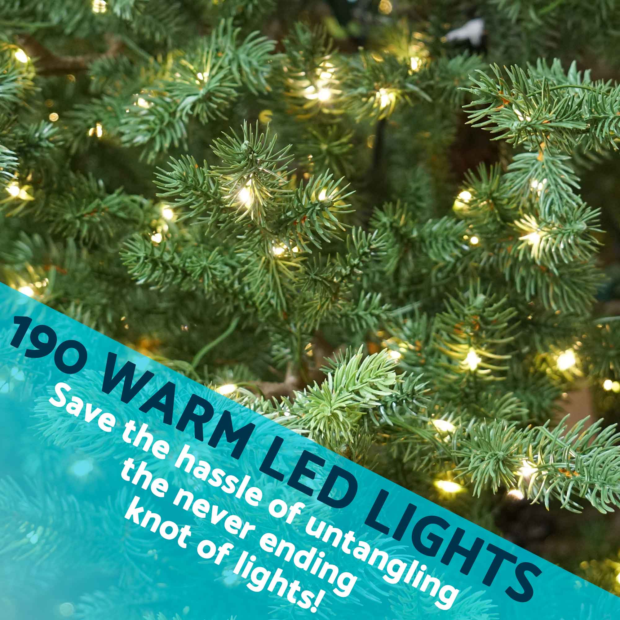 5ft Pre-Lit Hinged Artificial Christmas Tree with 200 Warm White LED Lights & Realistic PE/PVC Tips - Easy Setup Holiday Decor for Living Room, Bedroom, Office (Model DH80)