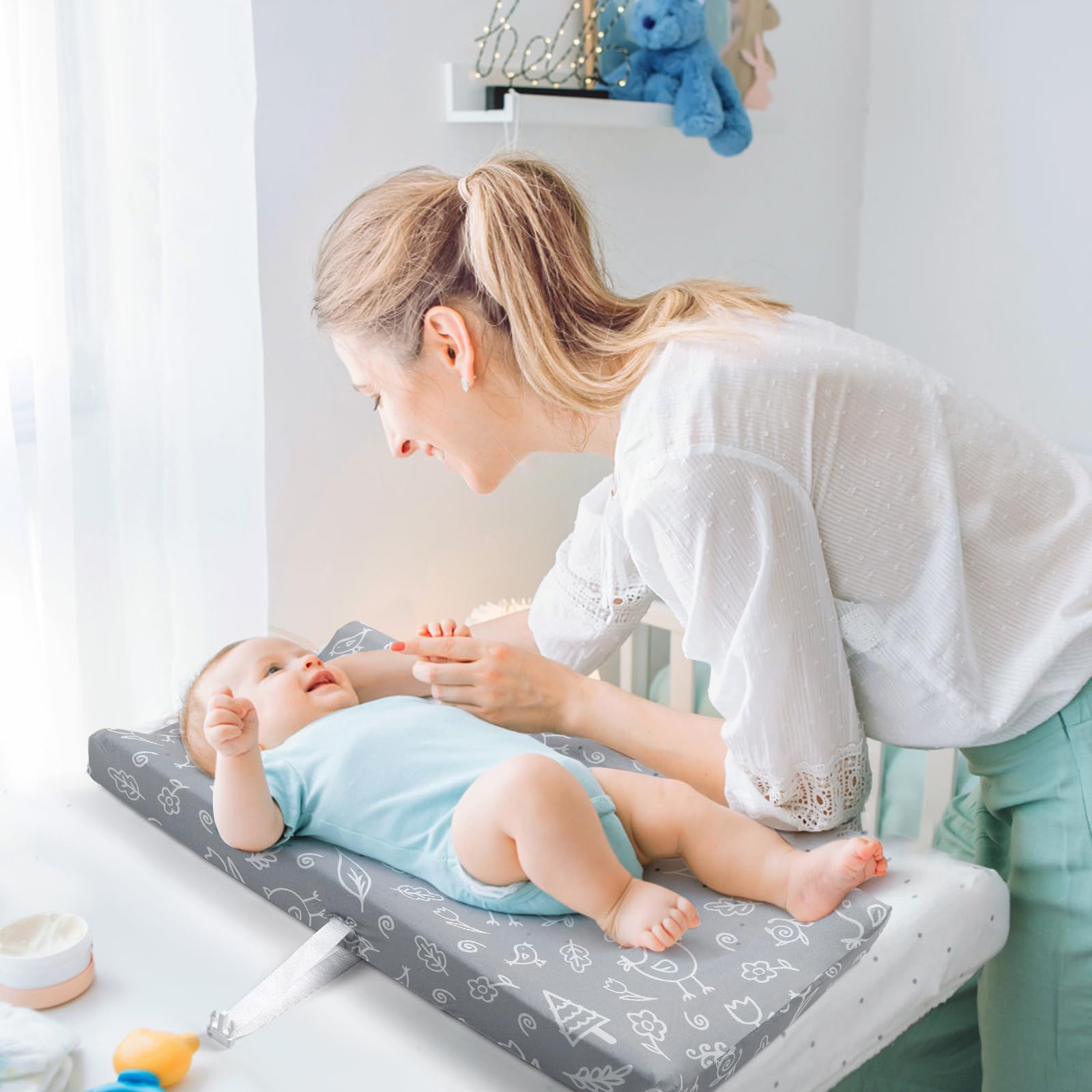 Premium Baby Changing Pad Cover 2 Pack - Soft, Elastic & Safe for Boys & Girls - Unisex Nursery Essentials (Bears & Birds Design) | Perfect for Diaper Changes at Home, Daycare & Travel