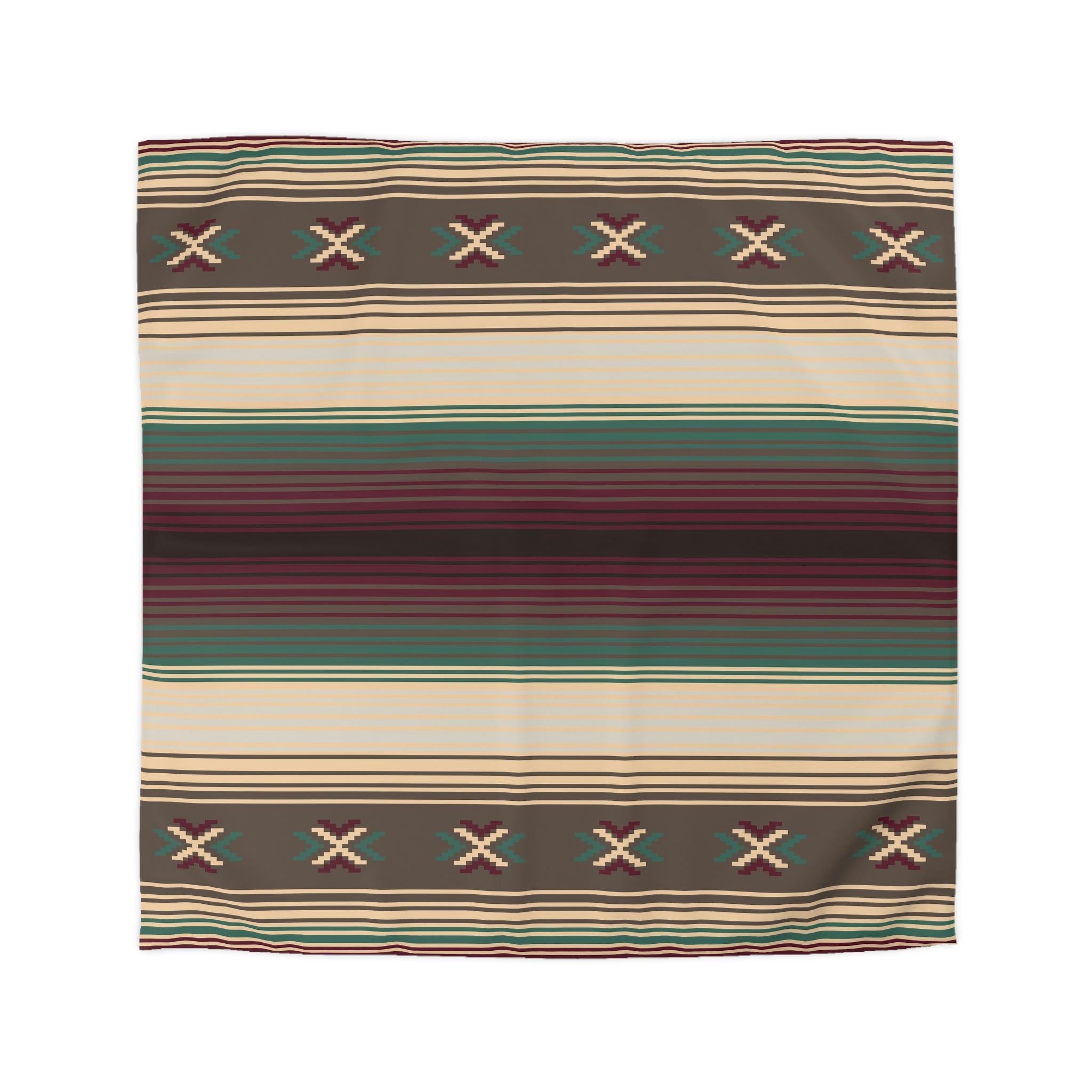 Southwestern Cross Trail Microfiber Duvet Cover - Rustic Cabin Decor Bedding Set for Cozy Cabin Retreats & Western-Themed Bedrooms
