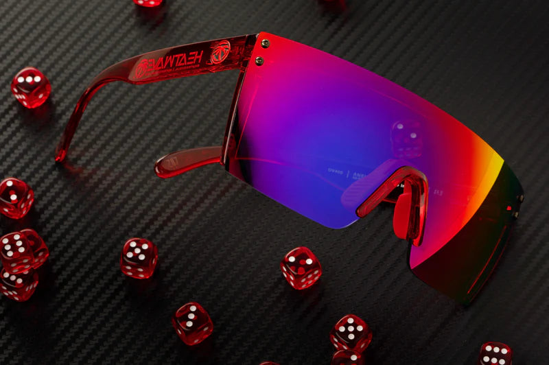 Lazer Face Z87 Sunglasses - UV Protection Safety Glasses, Neon Red Lens for Outdoor Work, Cycling & Sports - ANSI Z87.1 Certified Safety Eyewear