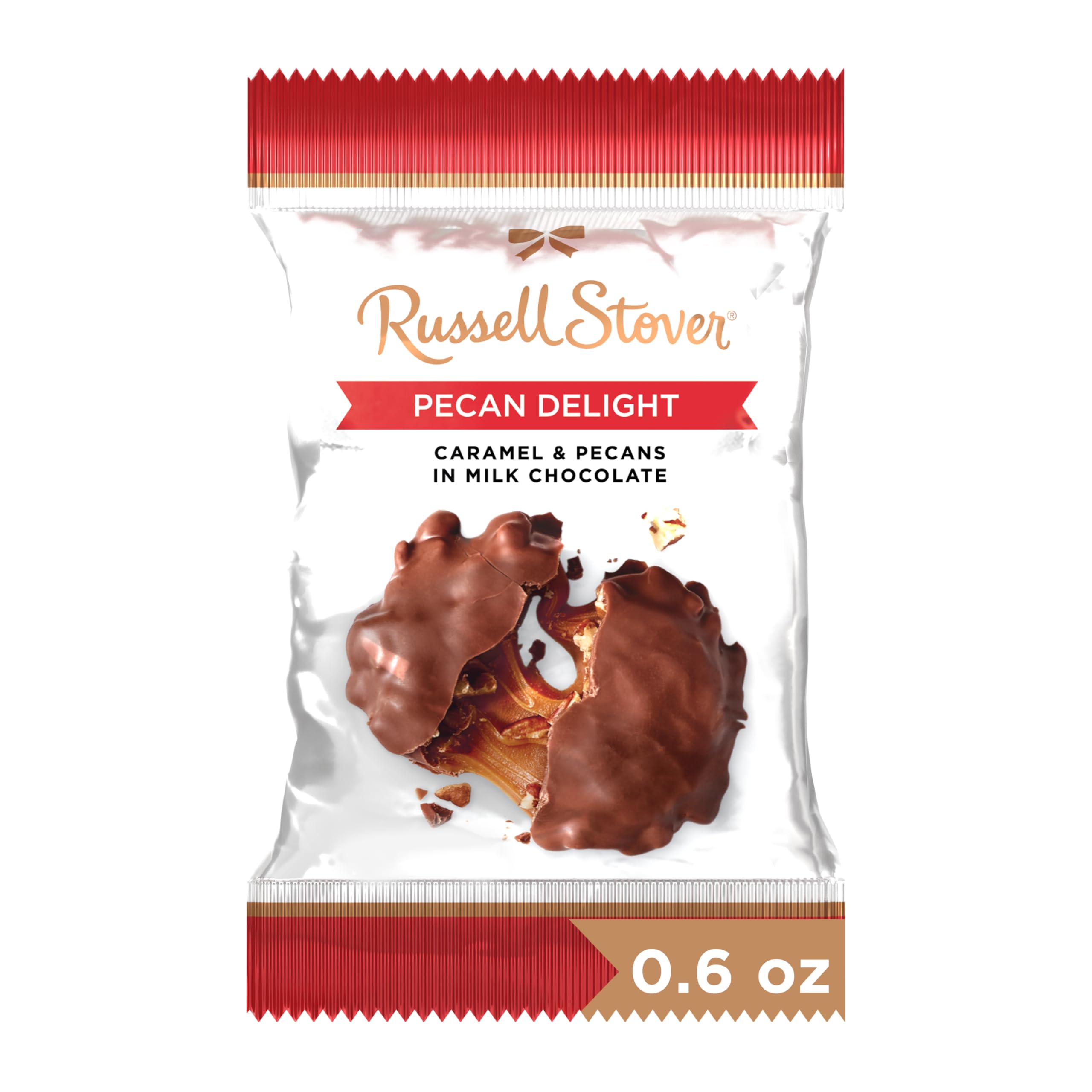Russell Stover Milk Chocolate Pecan Delight - 0.6 oz (Pack of 36) - Premium Chocolate Candy for Gifts, Parties & Holiday Treats