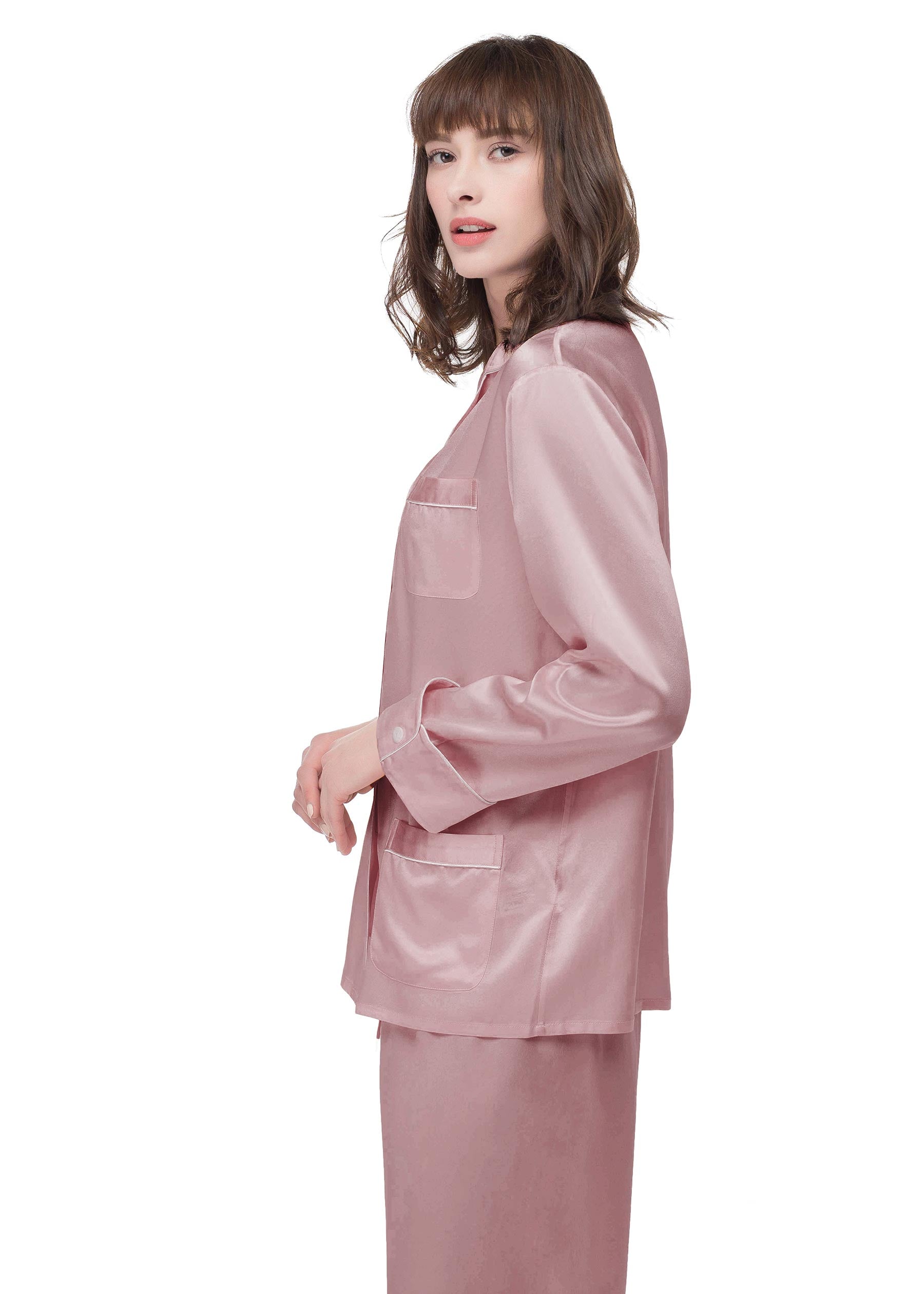22 Momme Luxury Silk Pajama Set for Women - Soft & Breathable Sleepwear with Chic Trim - Perfect for Nighttime Comfort, Bridal Shower Gifts & Relaxing at Home