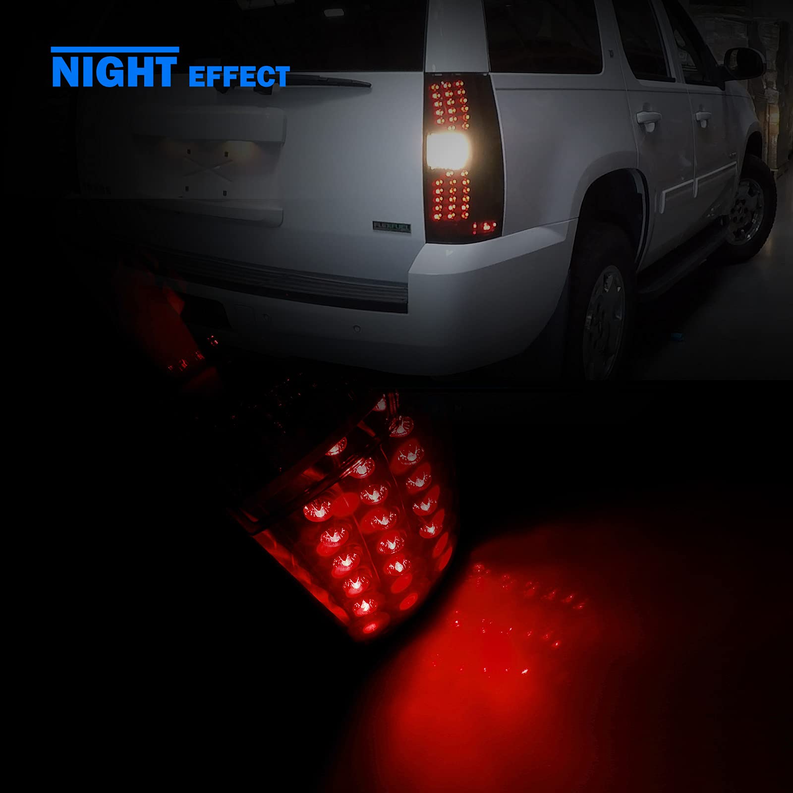 WOLFSTORM LED Tail Light Assembly for 2007-2013 Chevy Suburban & Tahoe - Smoke Lens Replacement - Enhanced Visibility & Style for Night Driving & Off-Road Adventures