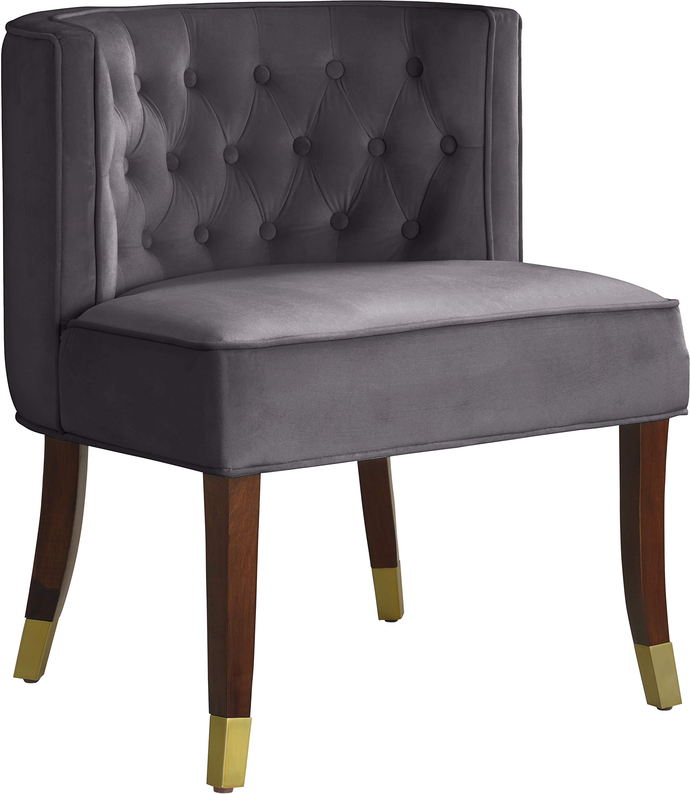 Modern Velvet Upholstered Dining Chairs Set of 2 - Tufted Back & Metal Legs Contemporary Design for Dining Room, Kitchen, or Home Office - 24