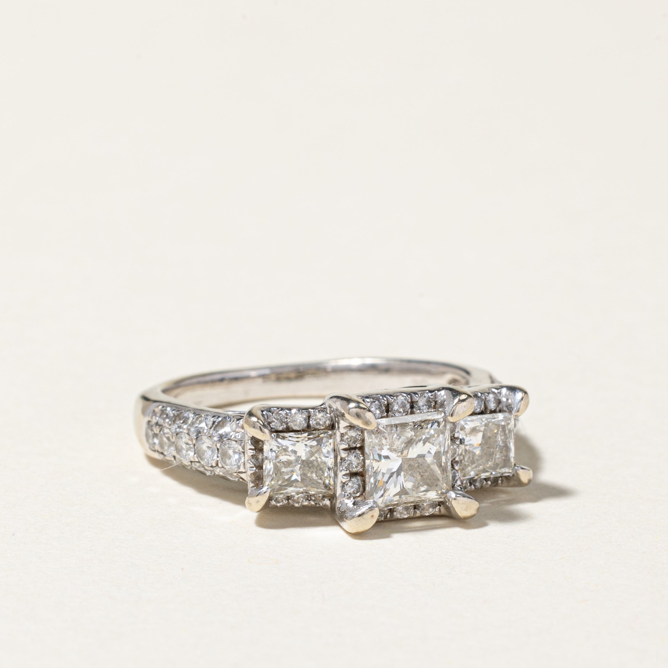 14K White Gold Princess Cut Diamond Engagement Ring - 2.14ctw | Size 6.25 | Perfect Proposal Gift for Her | Wedding, Anniversary & Valentine's Day Jewelry
