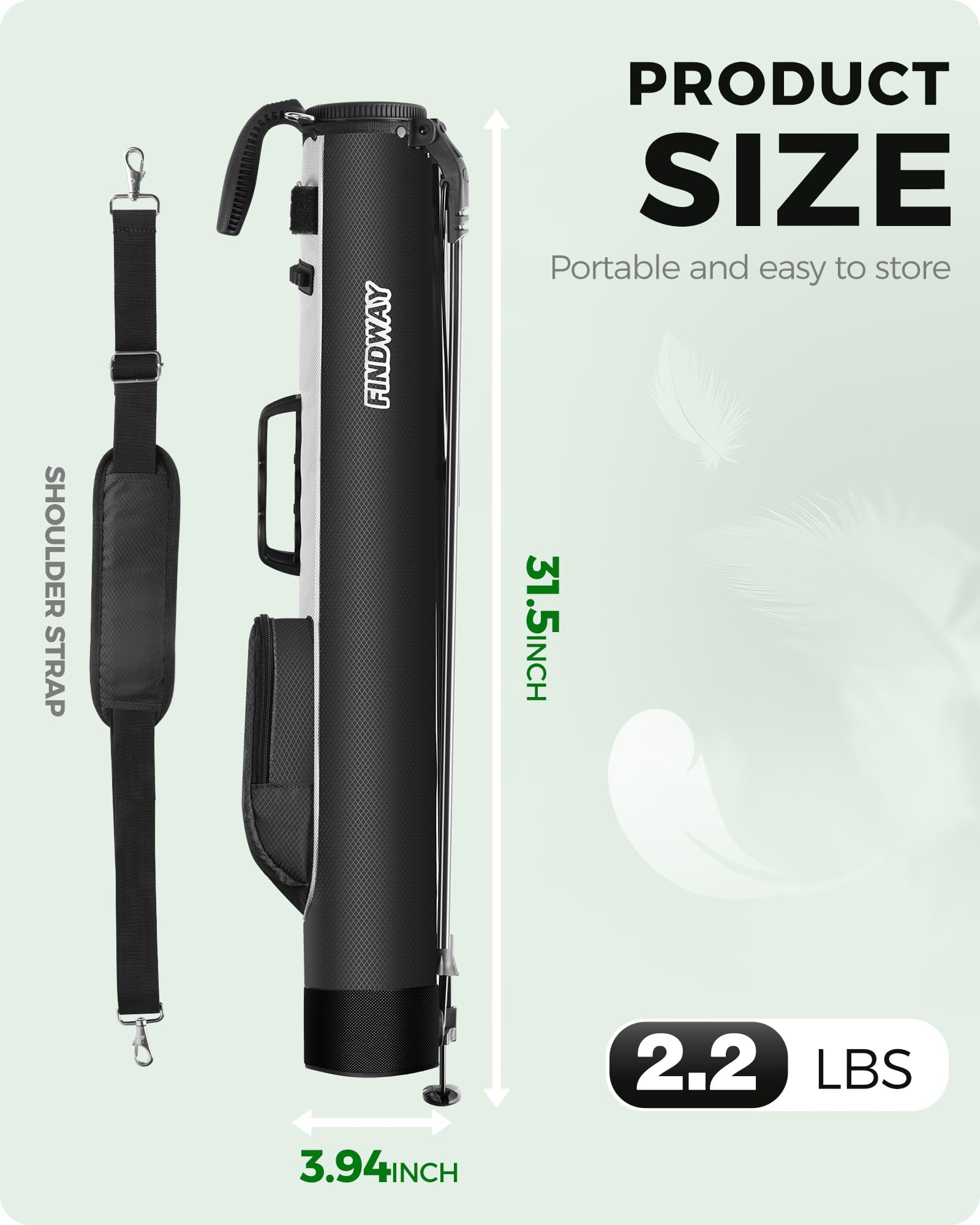**Findway Lightweight Golf Stand Bag for Driving Range & Par 3 Courses - Portable Golf Club Carry Bag with Ball Holder & Multiple Pockets for Men & Women - Perfect for Practice, Travel & Executive Golfing**