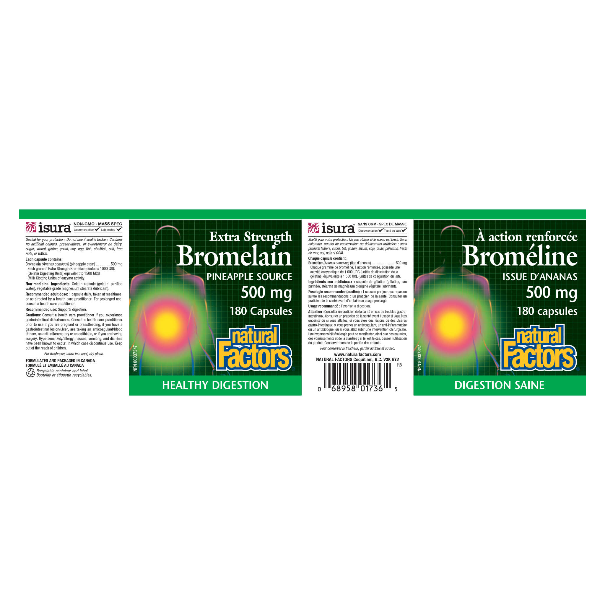 Bromelain Extra Strength 500mg - Premium Pineapple Enzyme Supplement for Digestion & Inflammation Relief - Supports Joint Health & Immune System - Ideal for Post-Workout Recovery & Digestive Wellness