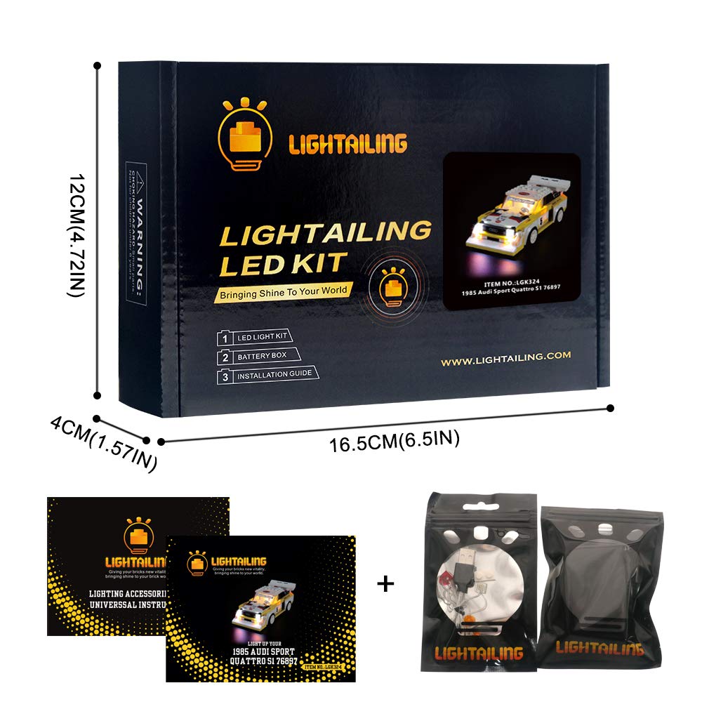 Lightailing LED Lighting Kit for Speed Champions 1985 Audi Sport Quattro S1 (Lego 76897 Compatible) - Building Block Light Set for Lego Models - Perfect for Display, Night Photography & Collector Showcases