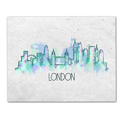 London - Blue Watercolor