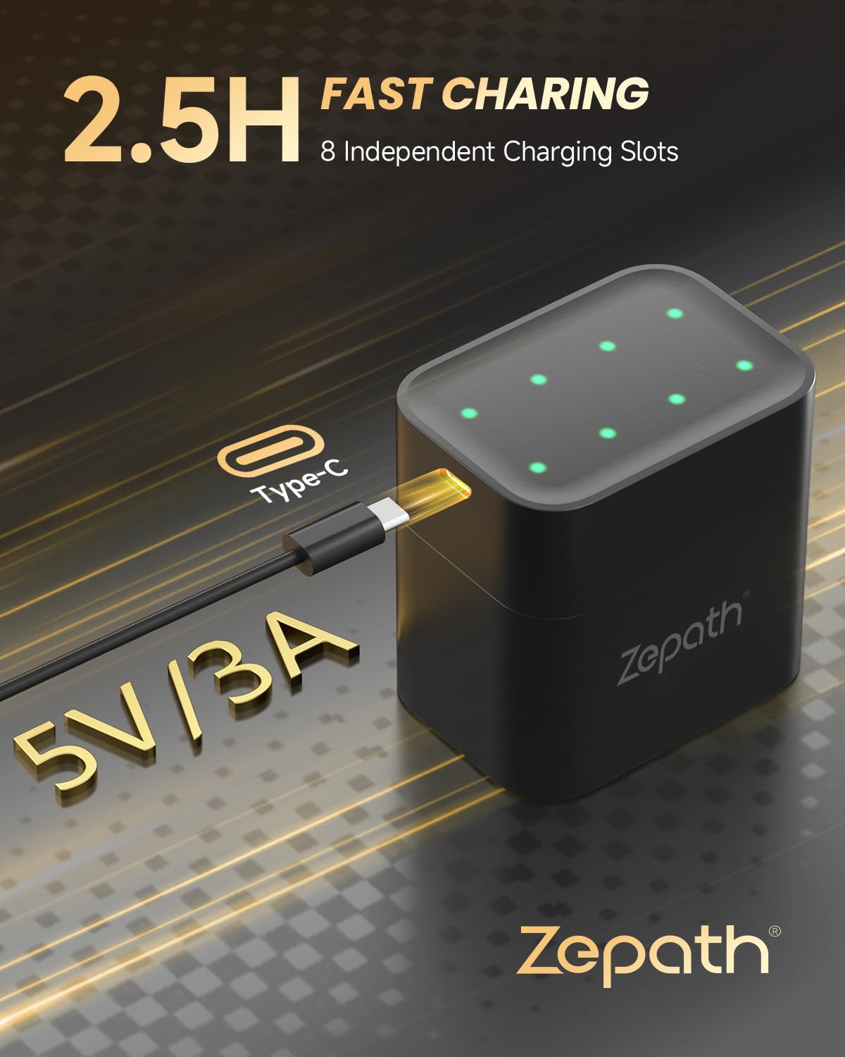Rechargeable AA Lithium Batteries 8 Pack with Fast Charger - 3600mWh High Capacity 1.5V Long Lasting AA Lithium-ion Batteries - 2000+ Cycle Life - Perfect for Digital Cameras, Game Controllers & Smart Home Devices
