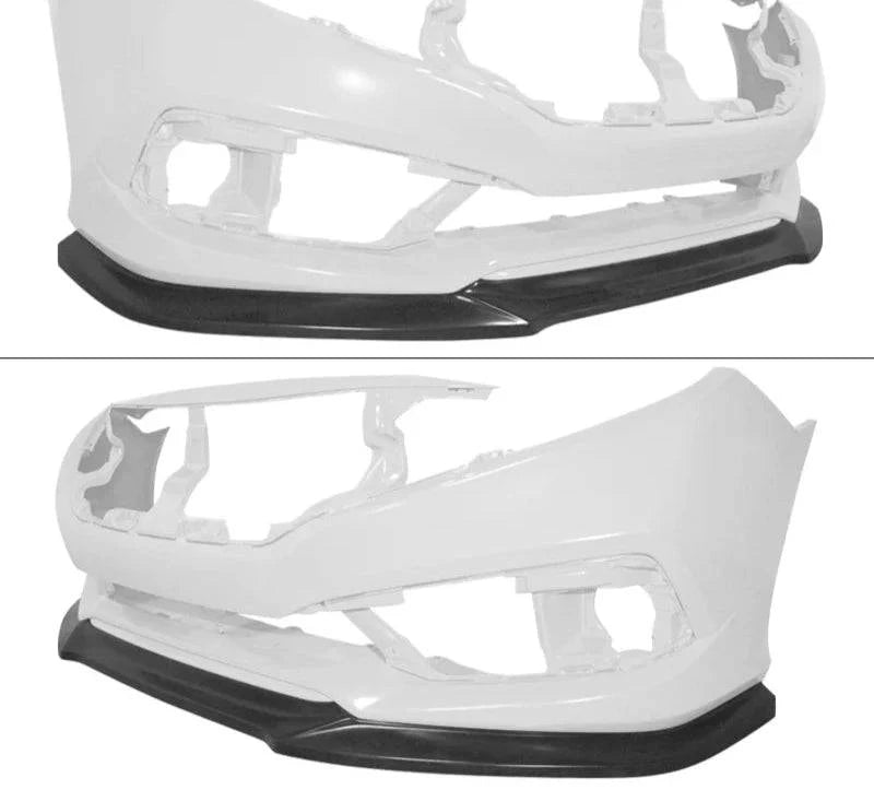 2019-2021 Honda Civic Sedan GT Style Front Bumper Lip Spoiler - Unpainted Matte Black Polyurethane for Enhanced Aerodynamics & Sporty Look - Perfect for Street Racing & Car Shows