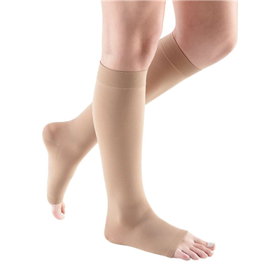 Medi Comfort 30-40mmHg Open Toe Compression Socks for Women & Men - Calf Length Medical Support Stockings for Circulation, Varicose Veins & Swelling Relief - Perfect for Travel, Pregnancy & Nursing Professionals