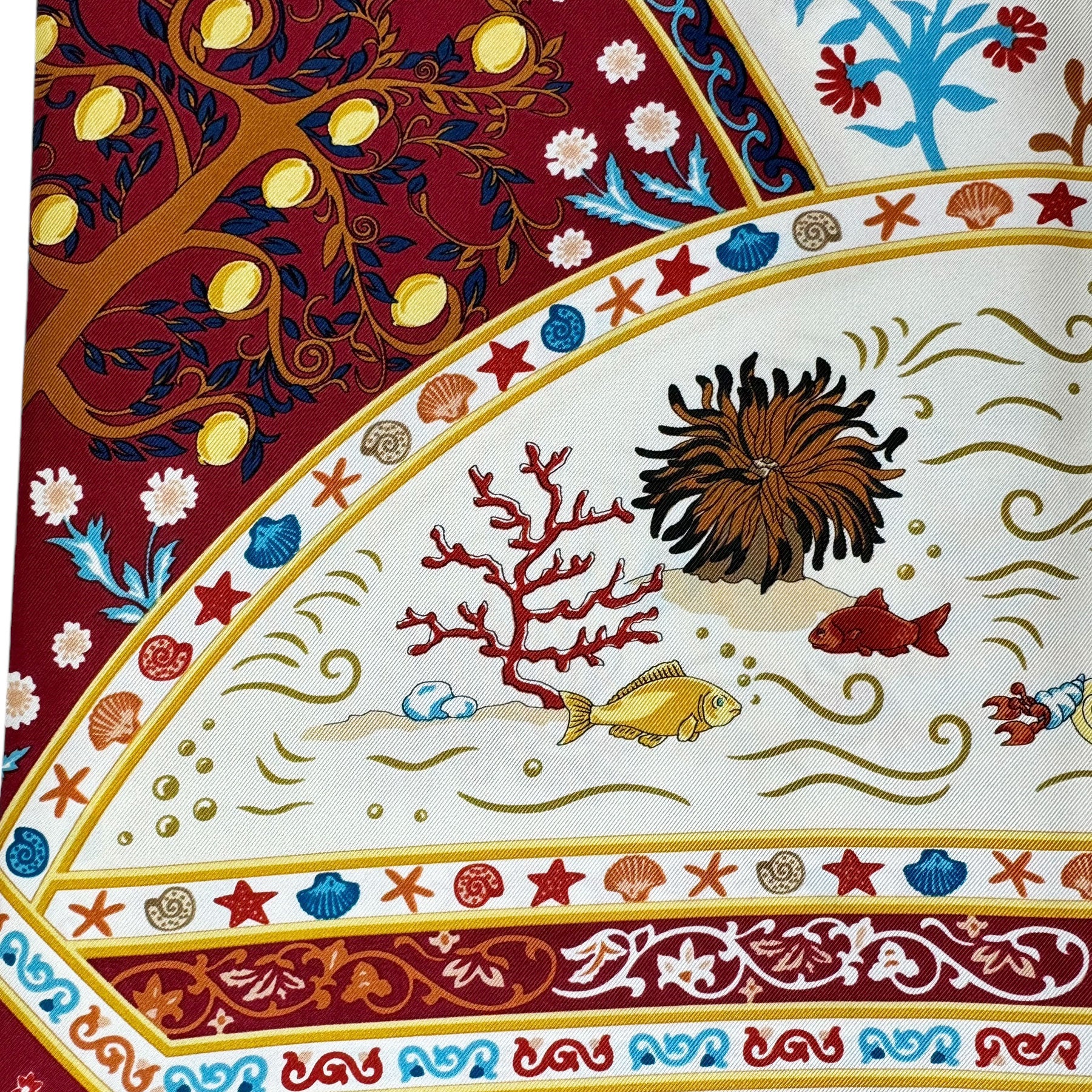 E. Marinella Bordeaux Terra Di Mare Silk Scarf - Premium Twill Square Foulard for Women, Elegant Fashion Accessory for Office, Parties & Special Occasions