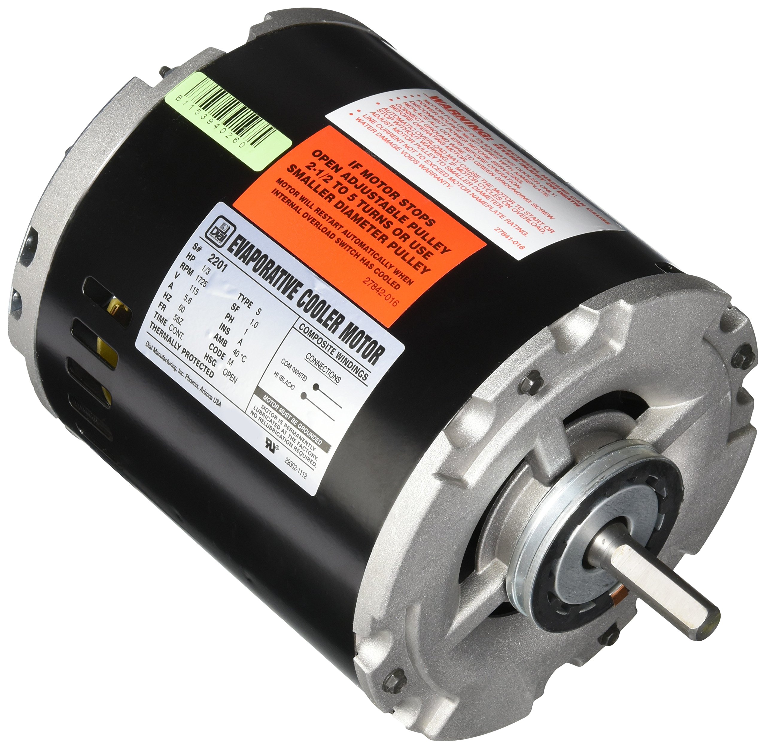 DIAL 2201 1/3 HP 115V Single Speed Motor - Replacement Pump Motor for Pools, Spas & Water Features | High Efficiency Swimming Pool Pump Motor