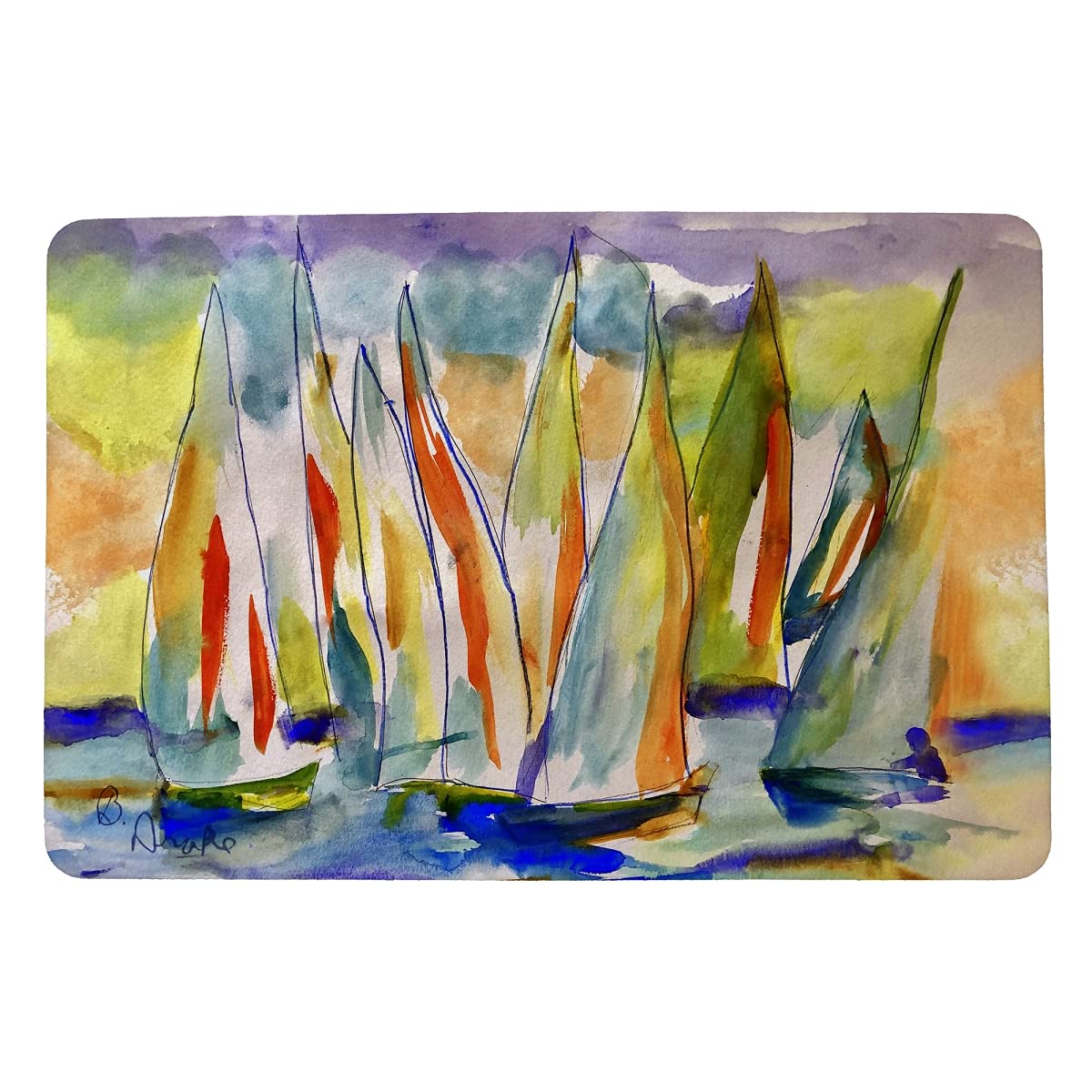18 x 26 Inch Non-Slip Regatta Coir Doormat - Water Absorbent Outdoor/Indoor Entryway Rug for Home, Patio & Deck - All Weather Durable Welcome Mat for Front Door, Garage & Porch