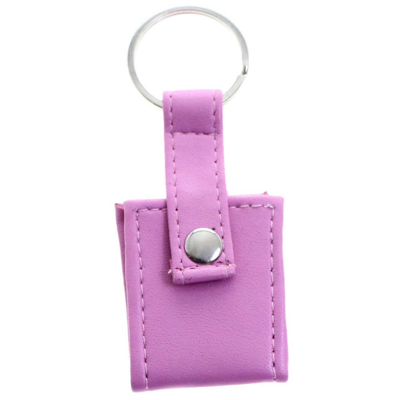 Pink and Silver-Tone Snap Picture Frame Keychain - Perfect for Photos, Gifts, and Travel Accessories