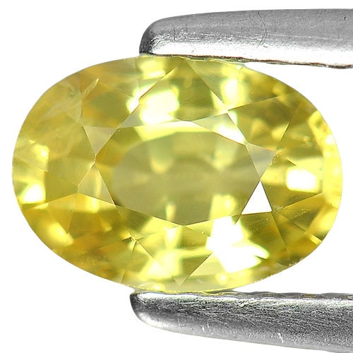 1.17ct Natural Vivid Medium Light Yellow Sapphire - 7x5mm Oval Loose Gemstone - VS Clarity September Birthstone - Perfect for Jewelry Making, Engagement Rings & Birthstone Collections