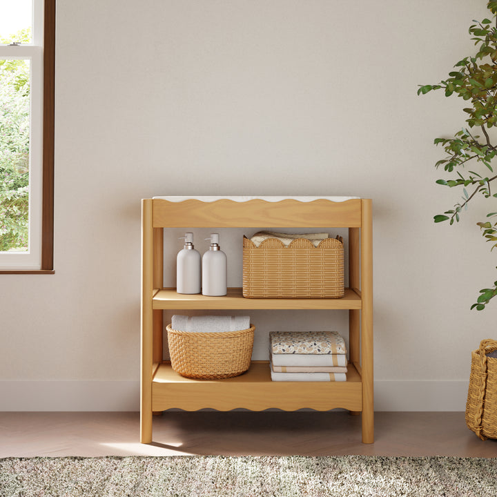 Babyletto Swell Changing Table - Modern Nursery Dresser with Safety Rails & Storage | Perfect for Diaper Changes & Baby Essentials Organization