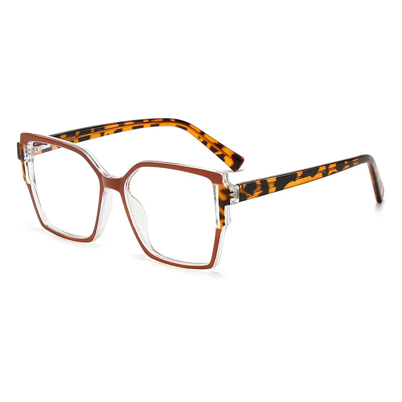 CCspace Women's Full Rim Square Cat Eye Polycarbonate Eyeglasses Frame 301332 - Stylish & Lightweight for Work, Reading & Fashion Accessories