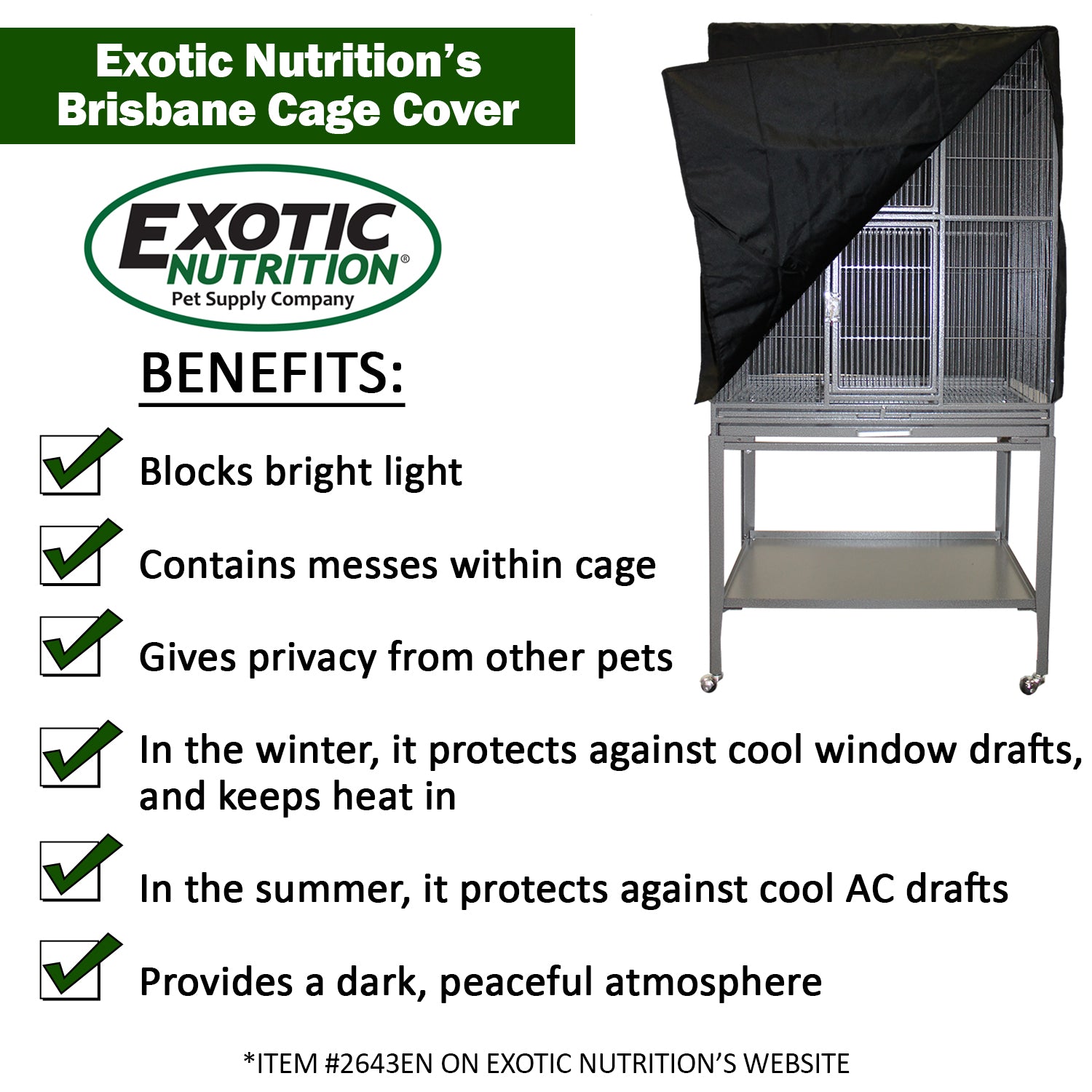 Premium Brisbane Cage for Birds - Durable & Spacious Bird Cage for Parrots, Cockatiels, and Small Pets - Perfect for Home, Office, or Aviary Use