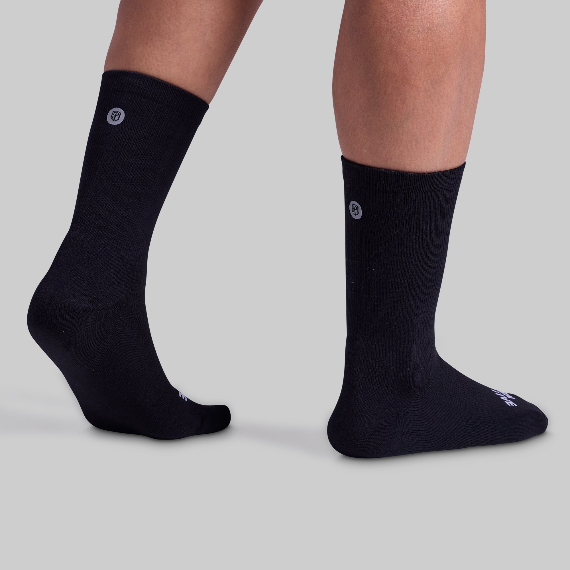 High-Performance Crew Socks 3-Pack - Moisture Wicking & Breathable Athletic Socks for Men & Women (Black) - Ideal for Running, Gym Workouts & Everyday Comfort
