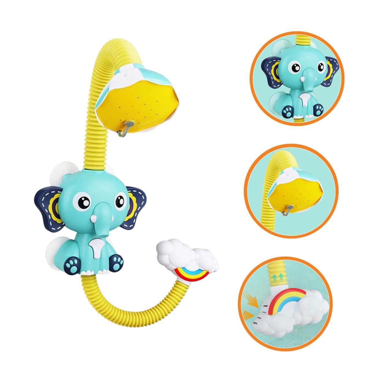 HEMOTON 3-Pack Electric Elephant Bath Toys with Shower Sprayer - Fun Water Sprinkler Bathtub Toys for Kids, Safe Plastic Baby Shower Accessories (Great for Bath Time Play & Sensory Development)
