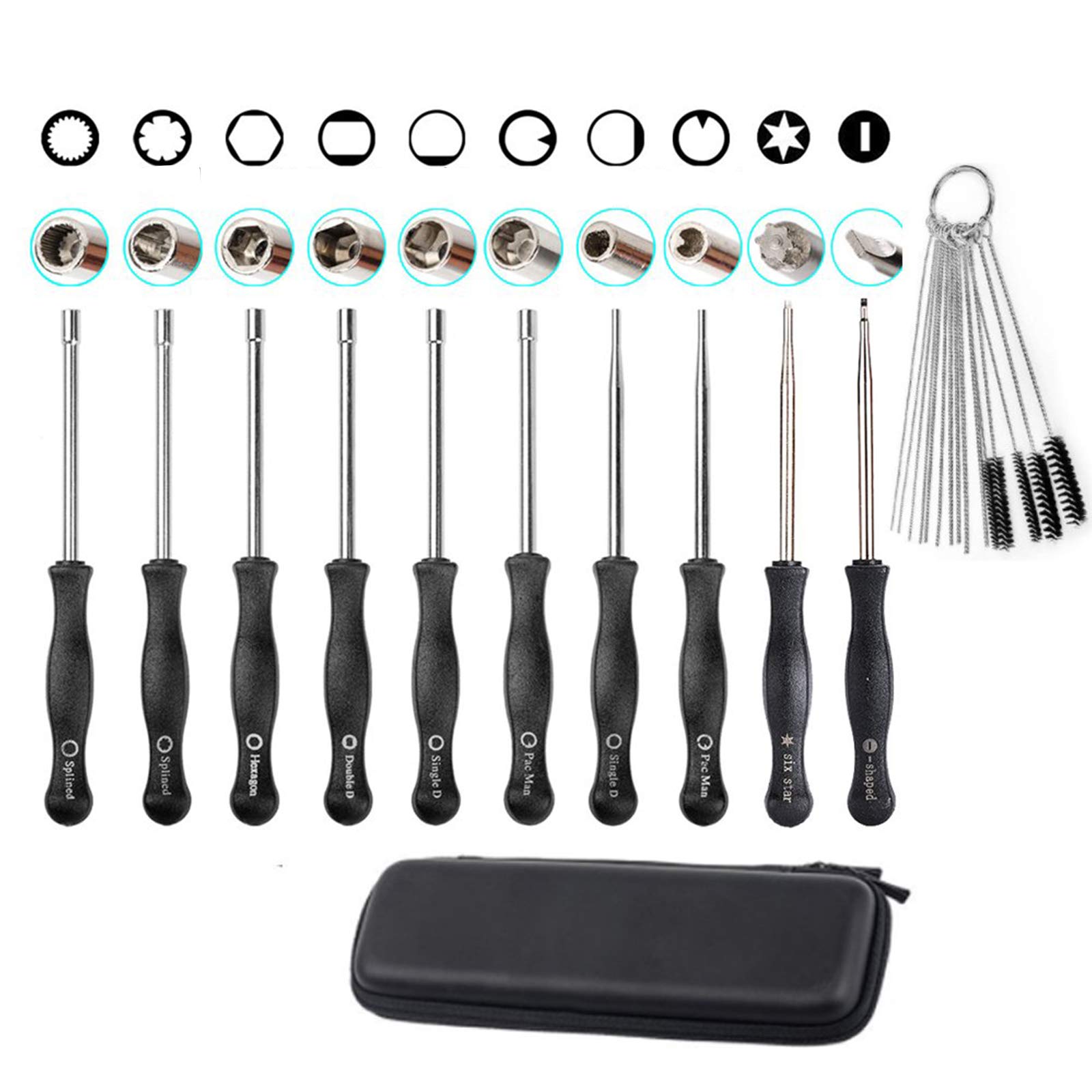 HIFROM 10-Piece Carburetor Adjustment Tool Kit with Screwdrivers & Cleaning Tools - Compatible with Stihl, Poulan, Husqvarna Trimmers & Chainsaws - Durable Carrying Case Included - Perfect for Small Engine Maintenance & Repair