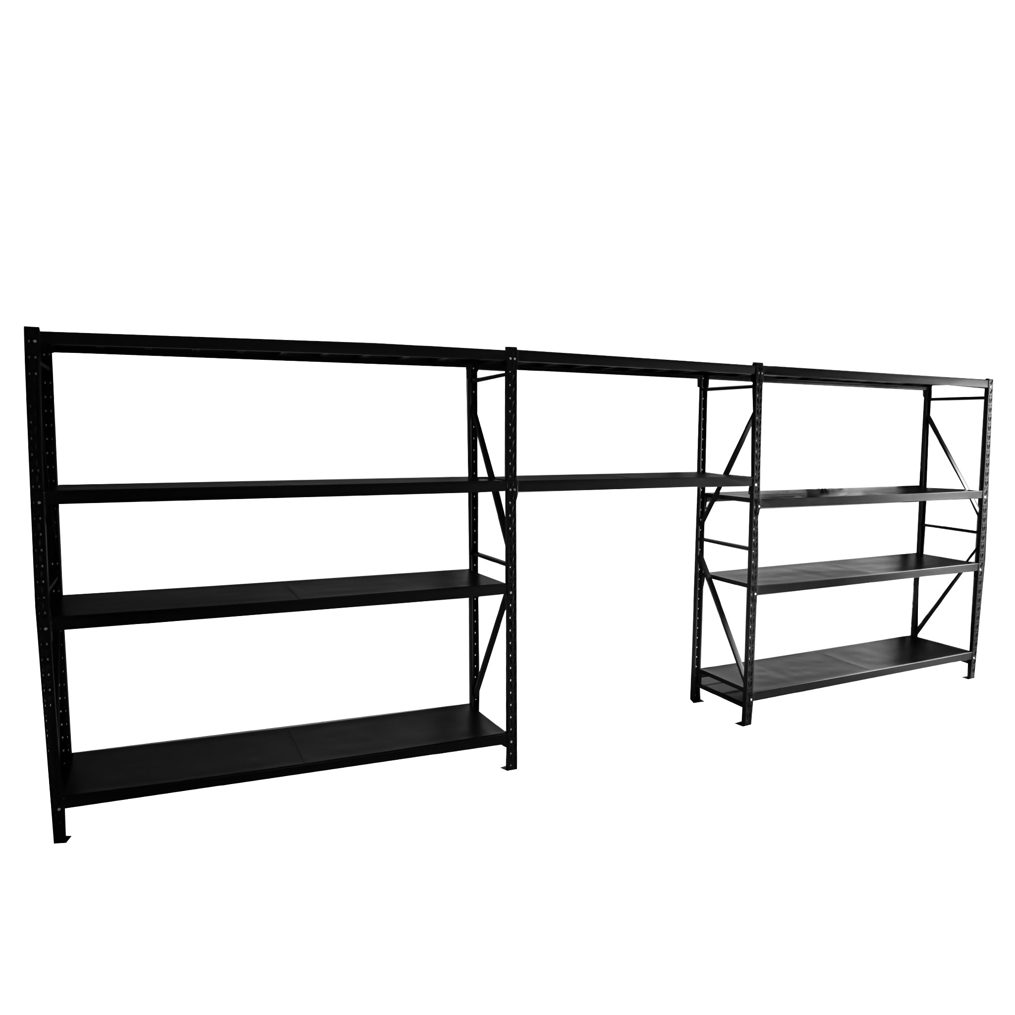 5.5m x 2m x 0.6m Heavy Duty Industrial Shelving Unit with Workstation - 2500KG Capacity for Warehouse Storage & Organization