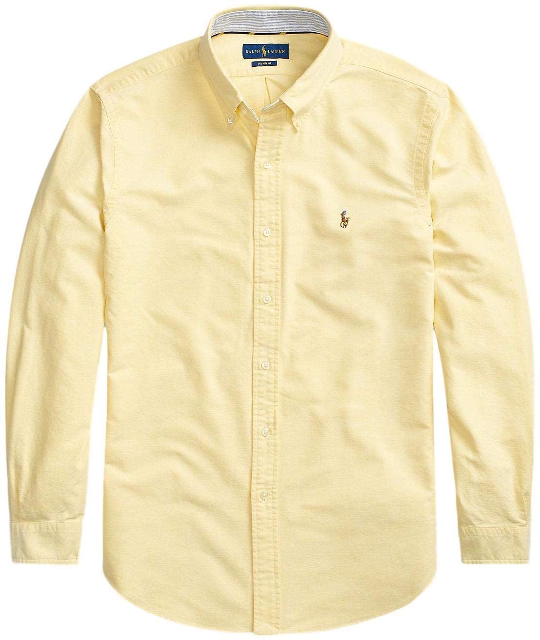 POLO RALPH LAUREN Men's Long Sleeve Oxford Button-Down Shirt - Classic Fit Casual Dress Shirt for Work & Business (Medium, Basic Yellow) | Perfect for Office, Date Night & Formal Events