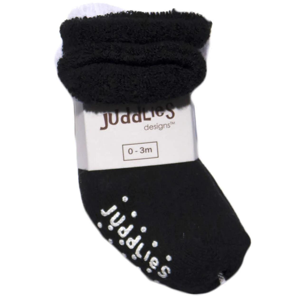 Juddlies Designs 2-Pack Baby Socks for Newborns & Infants - Soft Cotton Non-Slip Socks for Boys & Girls - Perfect for Everyday Wear, Playtime & Photo Shoots