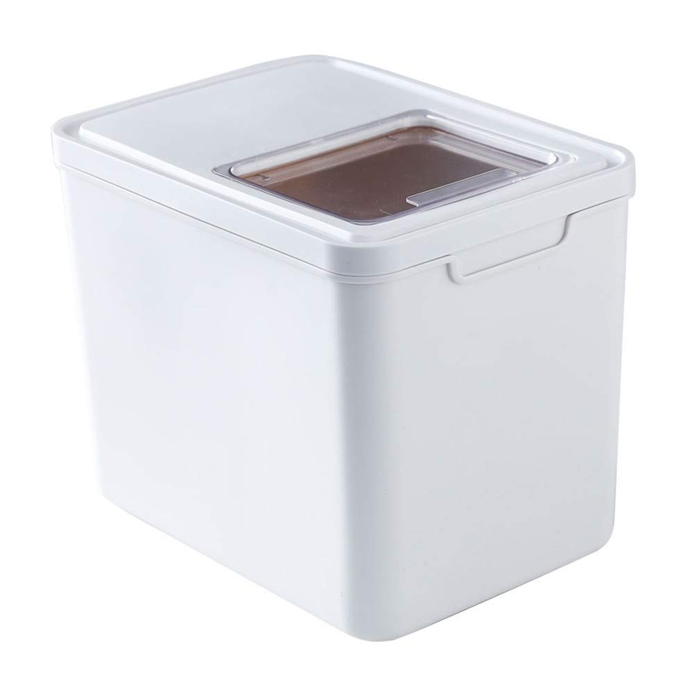 ZHANGLINER Airtight Plastic Rice Storage Container - 5L/10L Flour & Grain Canister with Locking Lid, Kitchen Pantry Organization for Rice, Pasta, Cereal - Perfect for Meal Prep & Bulk Food Storage (White)