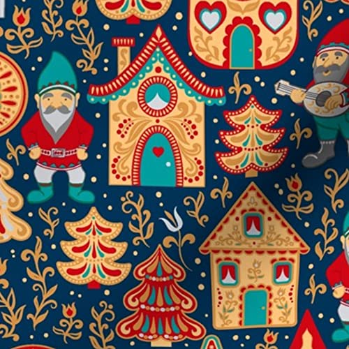 Christmas Gingerbread Houses Elf Gnome Cookies Printed Minky Fabric - Festive Holiday Baking Cotton Material for Sewing Baby Blankets, Quilt Backing & Plush Toys - Perfect for DIY Crafts, Home Decor & Holiday Gift Making