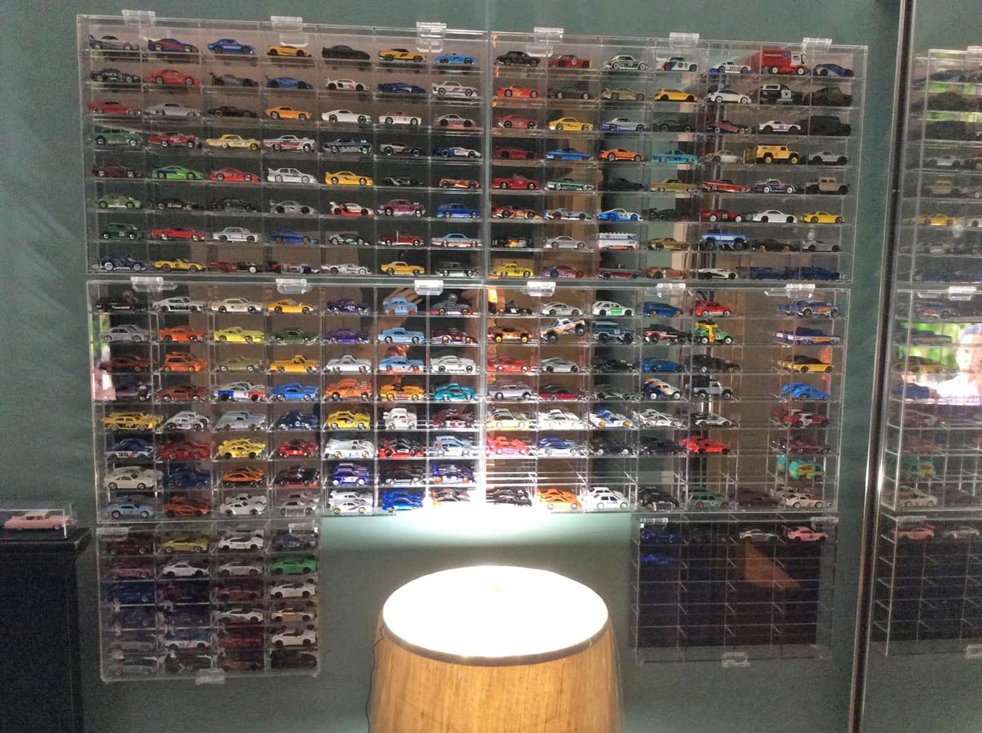 56-Slot 1/64 Scale Diecast Car Display Case with Door - Wall Mount Matchbox & Hot Wheels Organizer Cabinet for Toy Car Collection - Perfect for Home Decor, Gift Display, and Model Car Storage