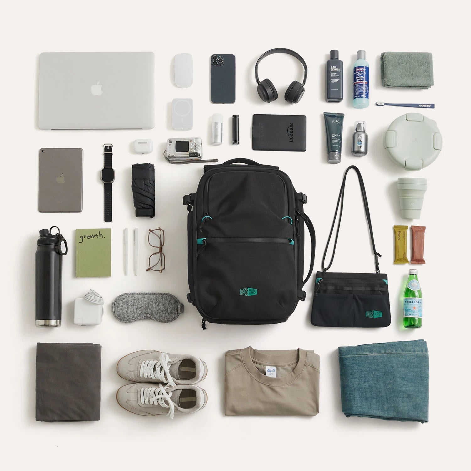 Faro 29L Travel Backpack Set - Waterproof Lightweight Carry-On Backpack with USB Charging Port - Perfect for Airplane Travel, Hiking & Business Trips
