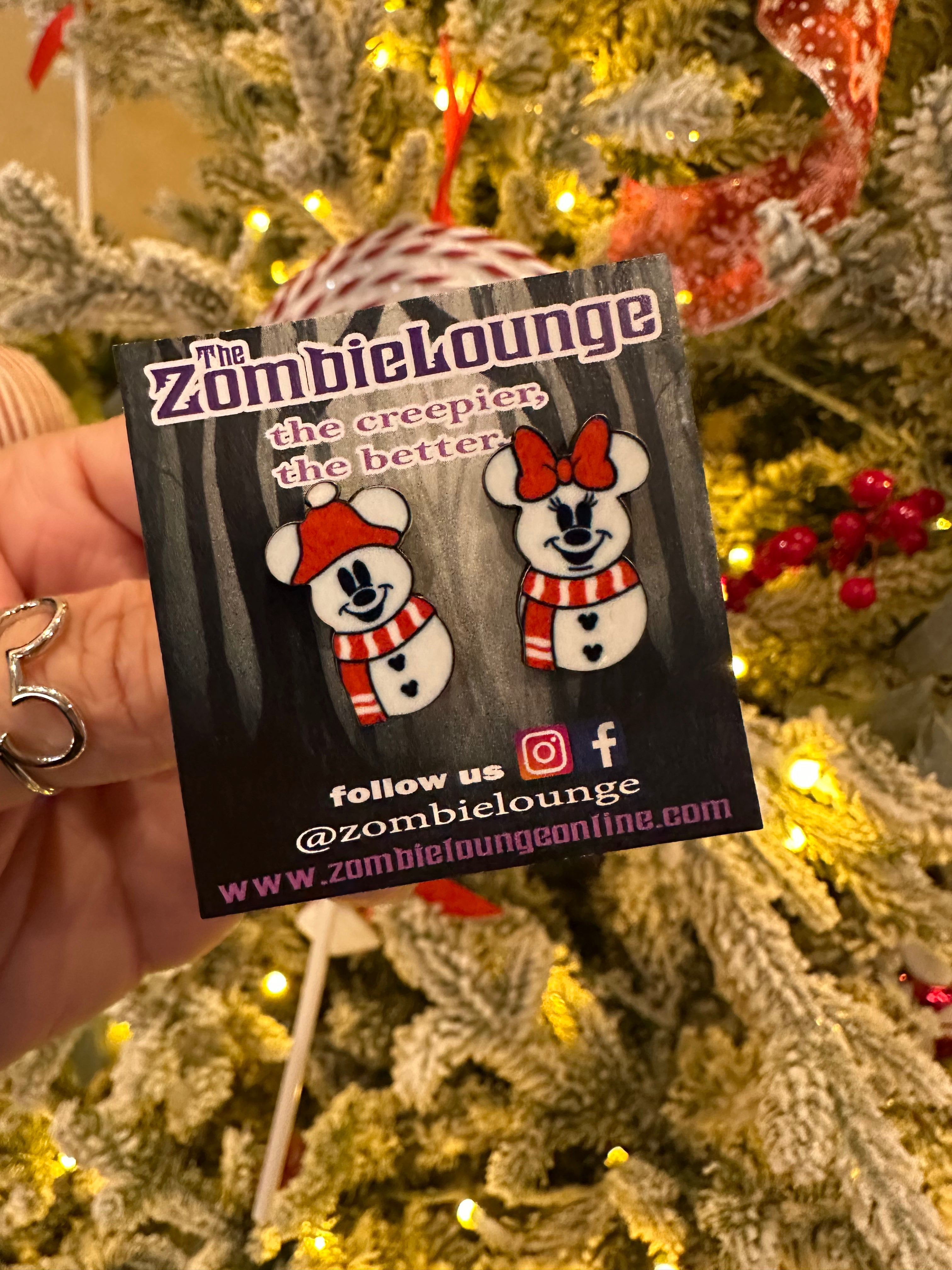 Snowman Mouse Earrings - Cute Winter Holiday Jewelry for Women & Girls - Perfect for Christmas Gifts, Party Favors & Festive Accessories