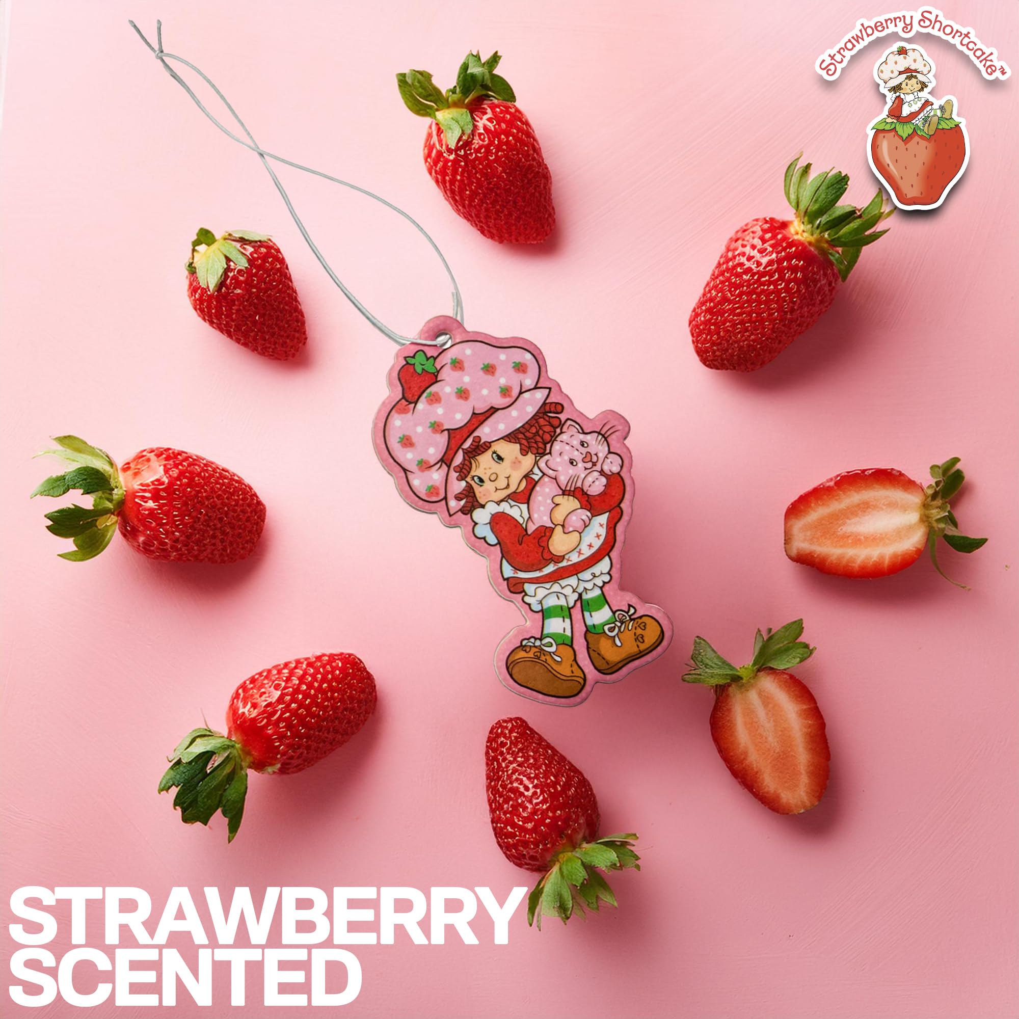 Strawberry Shortcake Car Air Freshener Set of 3 - Officially Licensed Strawberry Scented Air Fresheners for Home, Office & Vehicle - Sweet Collectible Gift for Fans