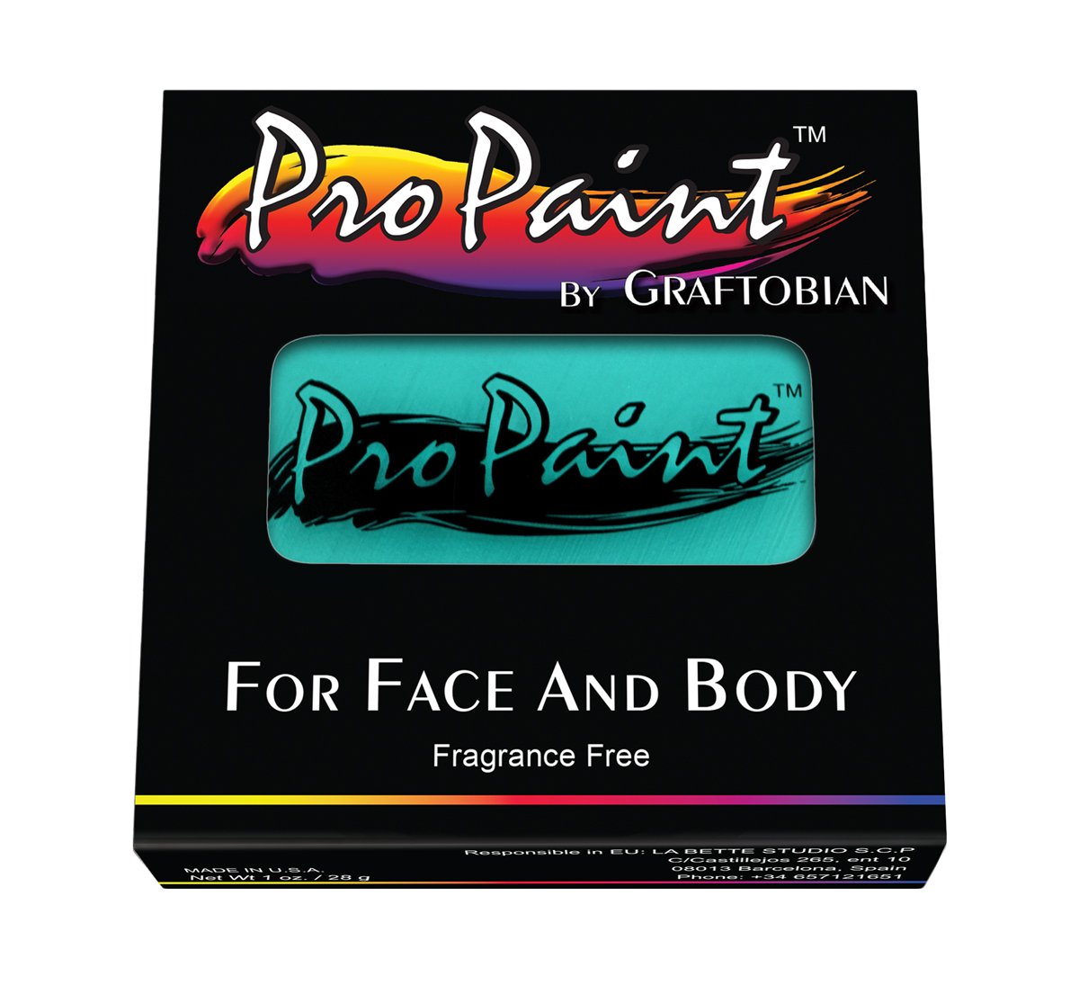 Graftobian ProPaint Aztec Turquoise Face & Body Paint - 30ml Waterproof Halloween & Costume Makeup for Adults - Professional Skin Safe Paint for Face Painting, Cosplay & Special FX - Perfect for Parties, Theater & Photo Shoots