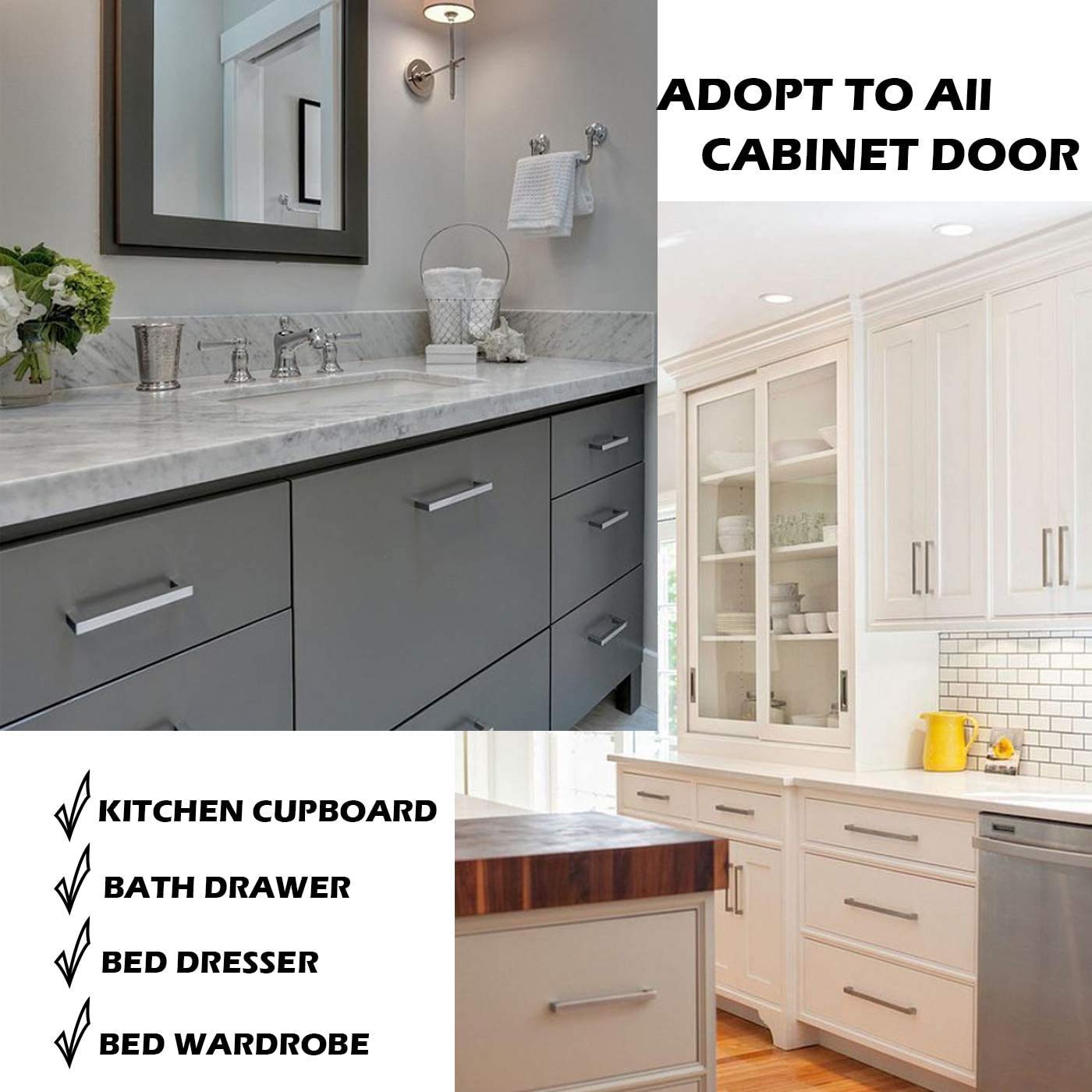 Satin Nickel Cabinet Pulls for Kitchen & Bath - 1 Pack
