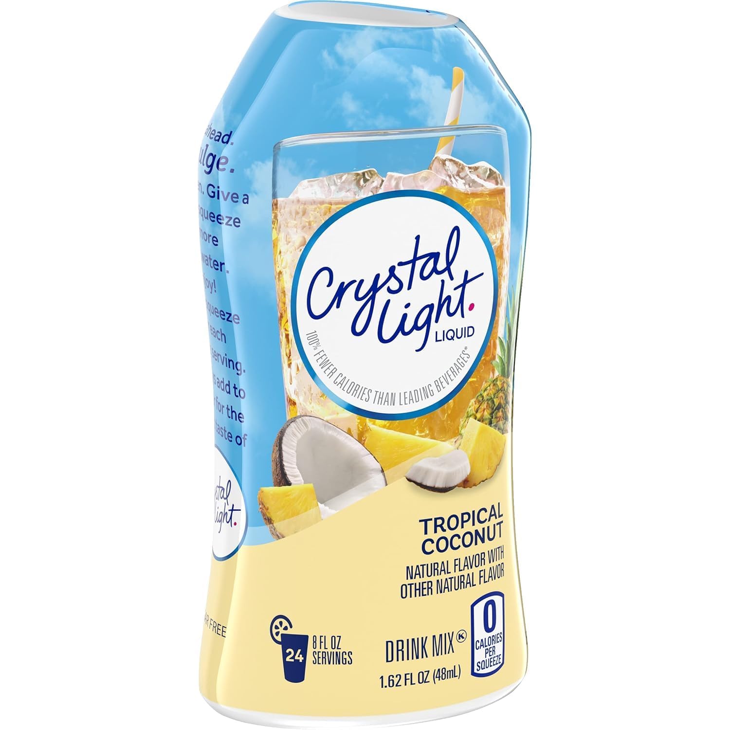 Crystal Light Liquid Energy Drink - Tropical Coconut Flavor, 1.62 fl oz (36 Pack) | Hydration Boost for Workouts, Travel & Daily Energy Support