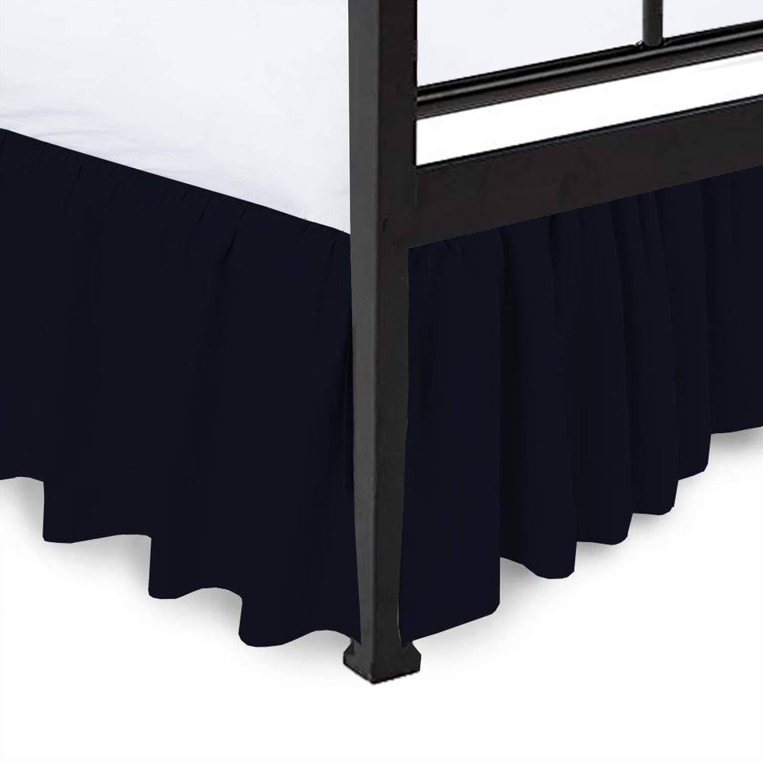 Premium 100% Microfiber Dust Ruffle Bed Skirt with Split Corners - Soft, Wrinkle-Free & Sheen Finish - 18